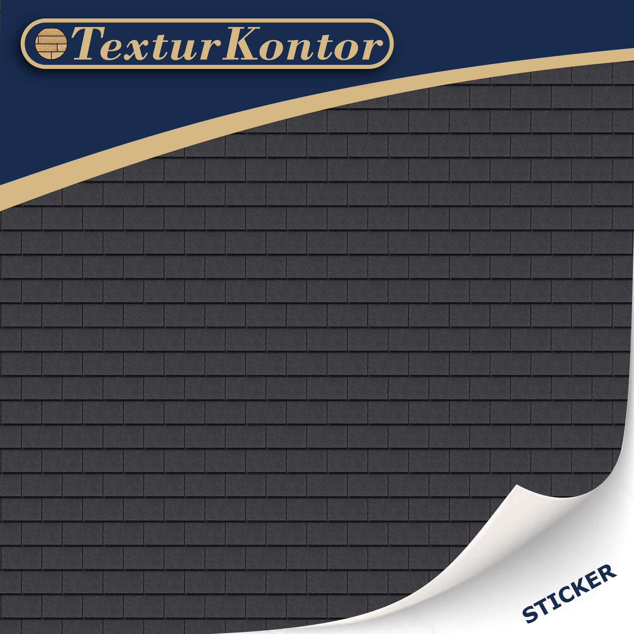 3 Sheets Self-Adhesive Decorative Film Roof Stones for Model Making in Scale 1:87 Scale H0 (UK: 3.5 mm Scale) (Roof Shingles Black Rectangular)