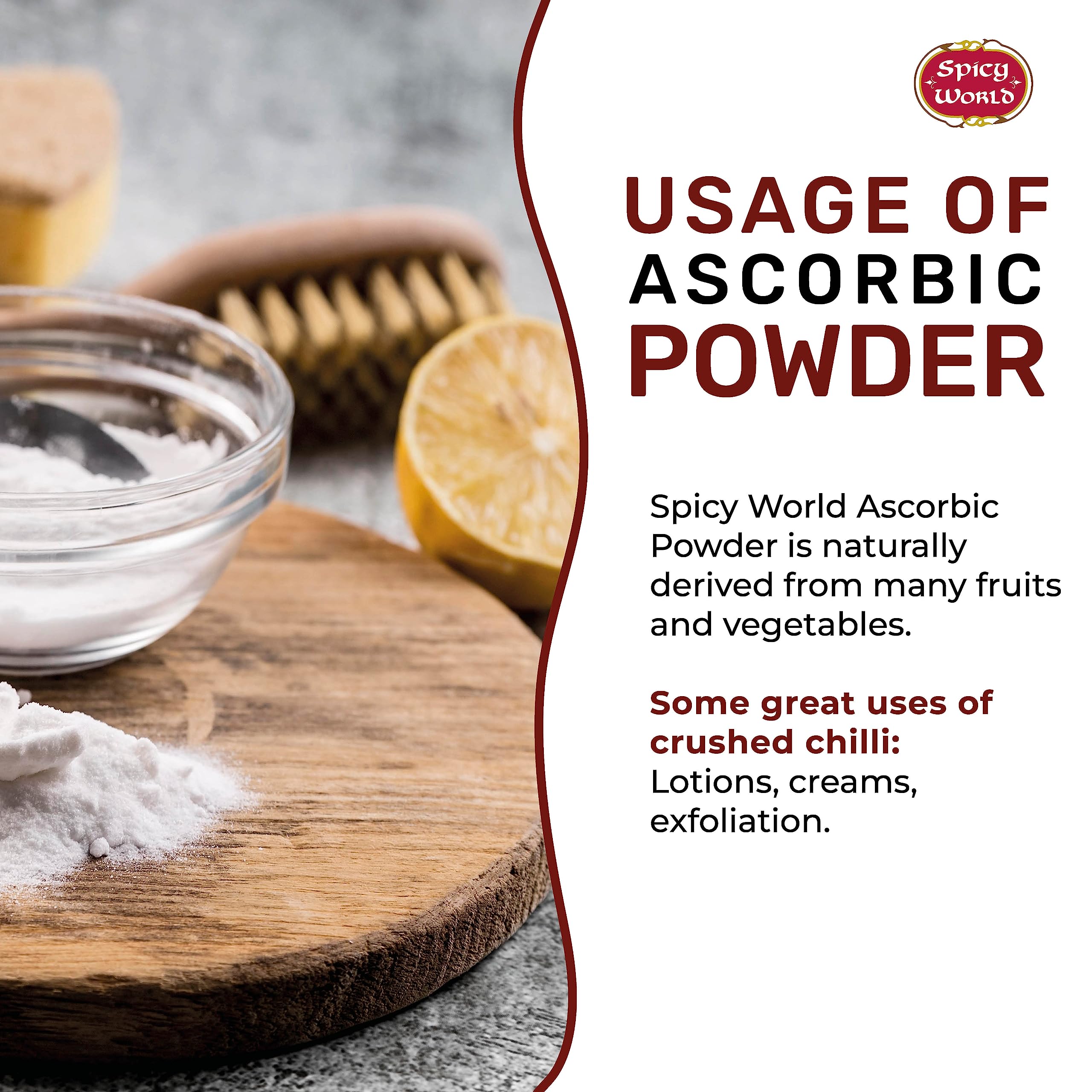 Spicy World Ascorbic Acid Vitamin C Powder 5 LB - Pure VIT C Powder, USP Bulk