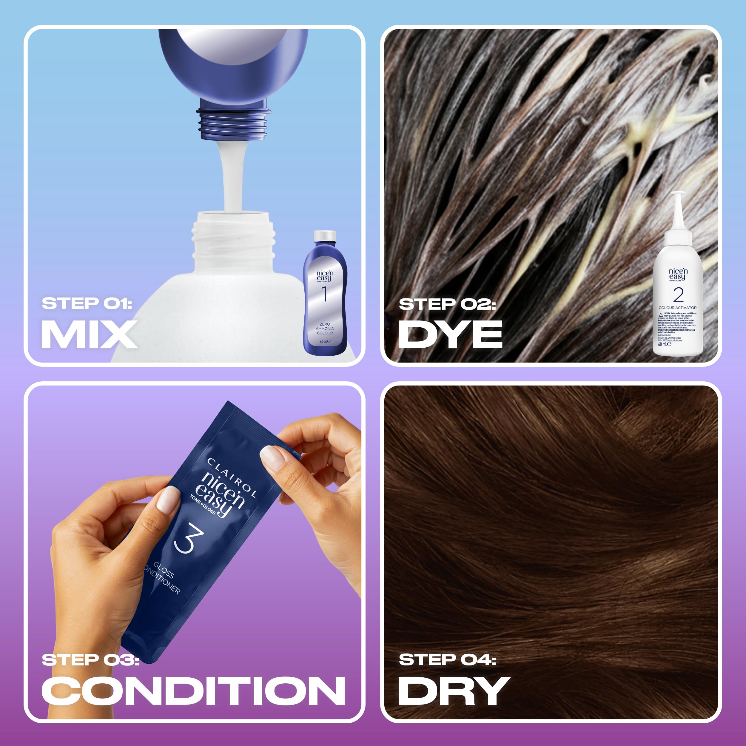 Clairol Nice'n Easy Tone+Gloss Semi Permanent Hair Dye - 500/765 Medium Brown