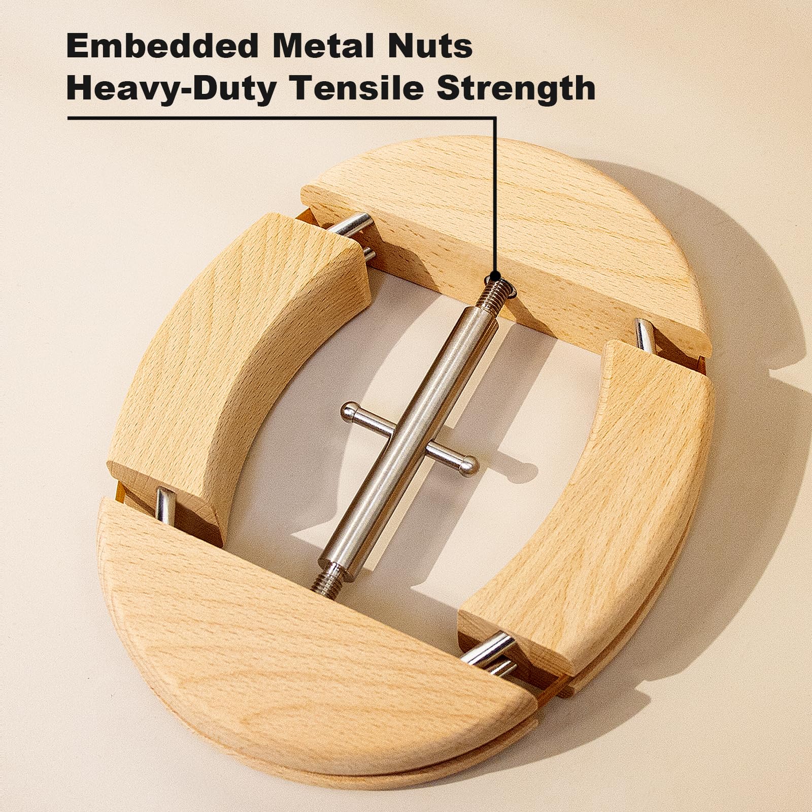 4 Way Hat Stretcher for Fitted Cowboy Hats Caps Stretcher for Men Fits All Caps - Beech Wood, Heavy Duty of Hat Extender Widener Shaper Large Size Enlarger, Beech + Stainless Steel, Large-X-Large