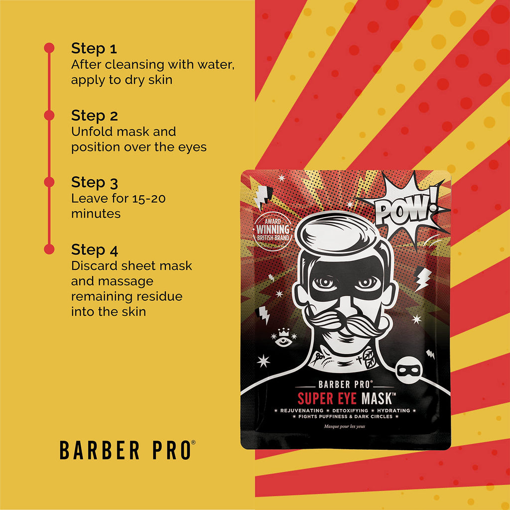 Barber Pro Super Eye Mask with Aloe Vera, Charcoal and Green Tea