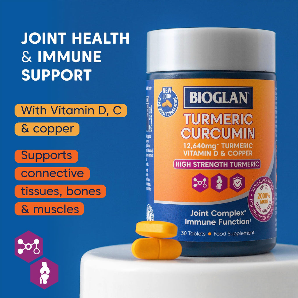 Bioglan Active Curcumin, High Strength Turmeric Extract, 1 Month Supply - 30 Tablets