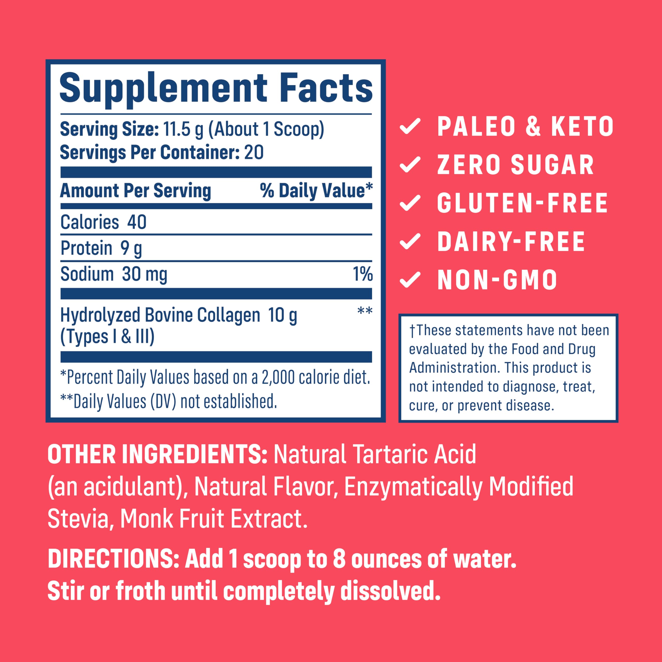 NativePath Collagen Peptides, Wild Berry, Grass-Fed, 20 Servings