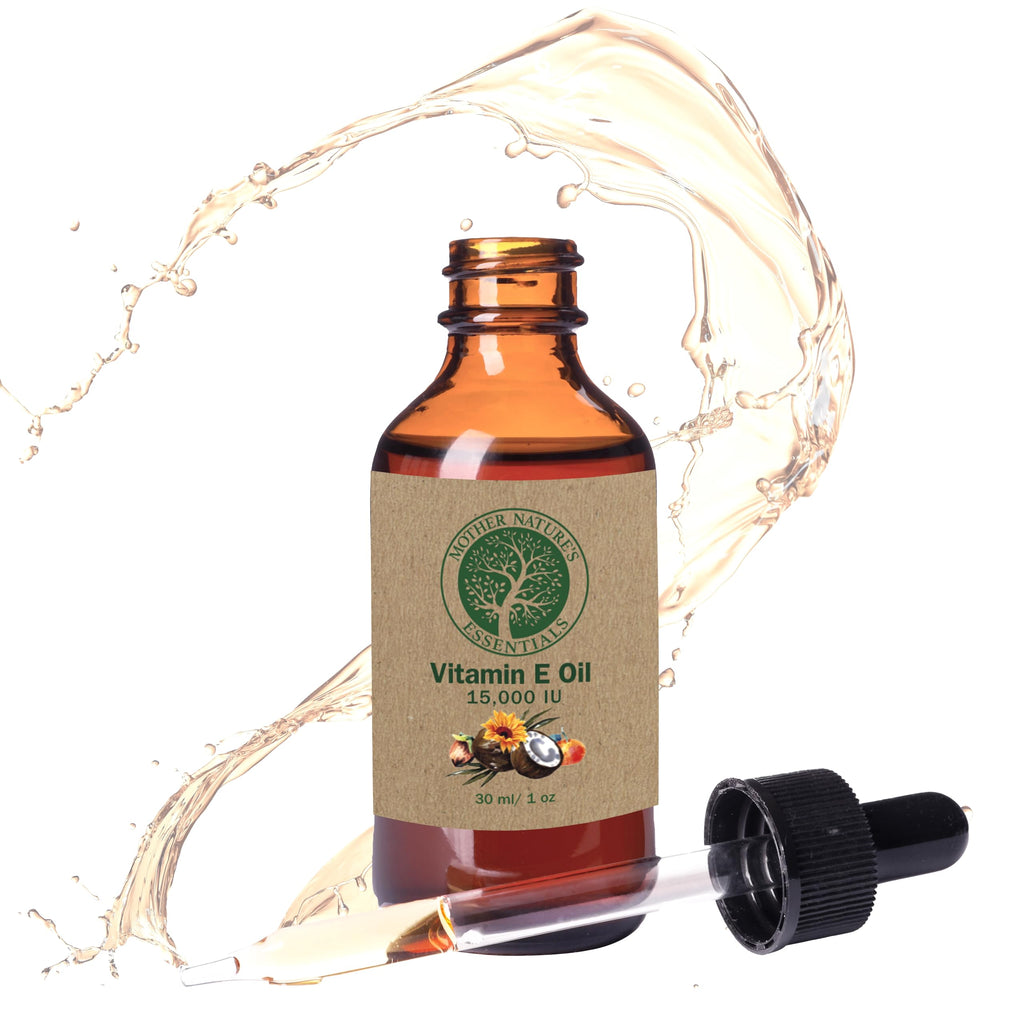 Mother Nature's Essentials Vitamin E Oil Organic 14,000IU d-alpha-tocopherol, coconut Oil, organic Jojoba, natural Vitamin C. 1oz. (2-Pack)