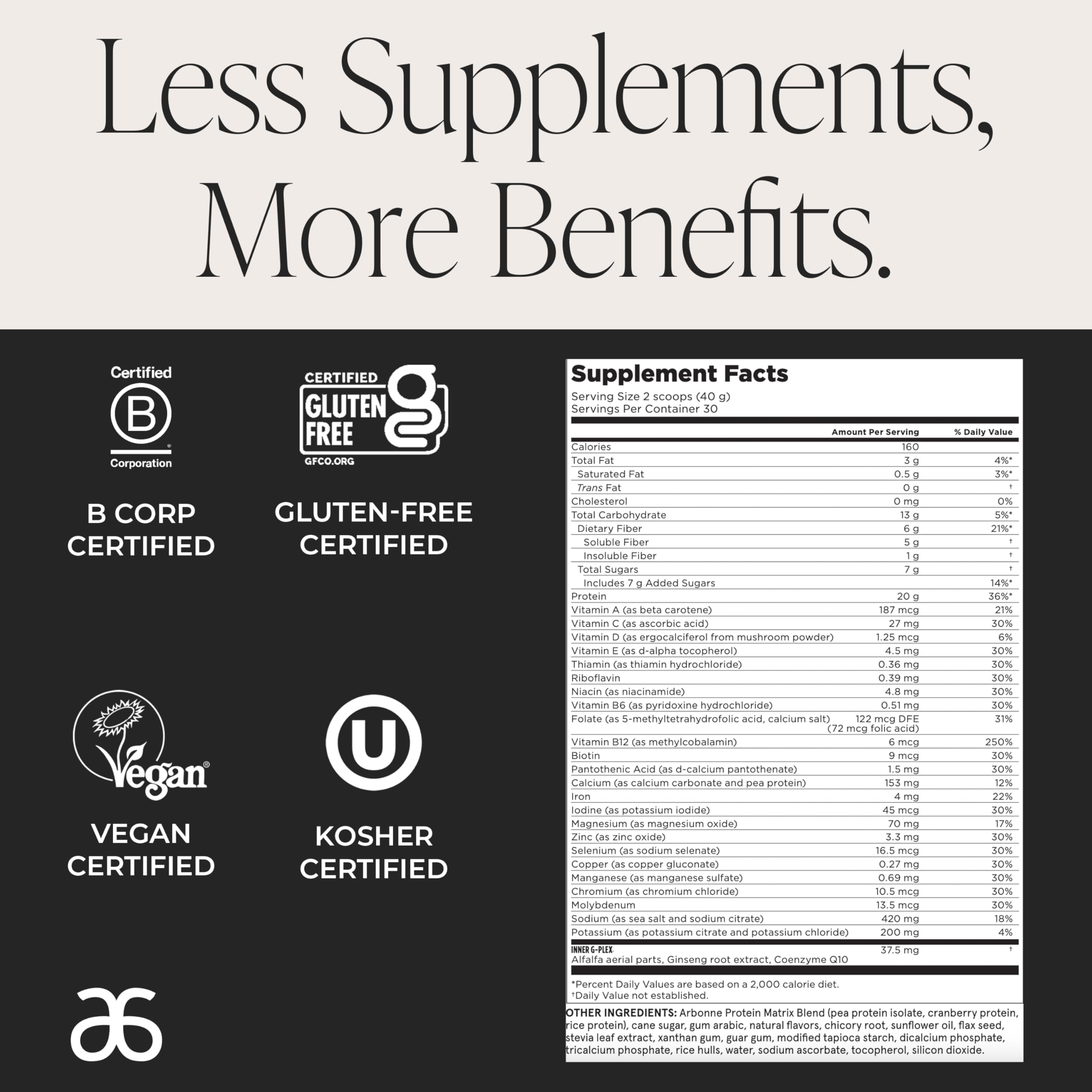 Arbonne Feelfit Pea Protein Shake - Daily Supplement Powder, Vegan Protein for Support of Overall Health, Energy and Well-Being, Vanilla