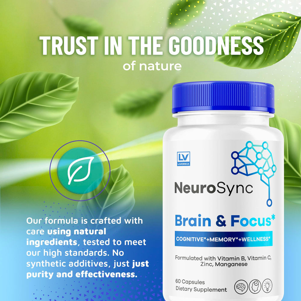 (5 Pack) NeuroSync Brain Capsules, Neuro Sync Brain & Focus, NeuroSync Brain, NeuroSync Advanced Formula Capsules, NeuroSync Brain and Focus, NeuroSync Brain Supplement, 300 Capsules for 5 Months