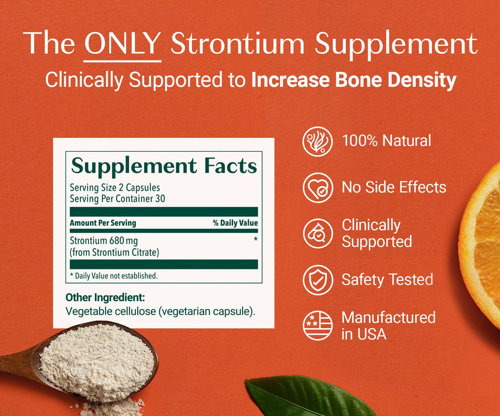 AlgaeCal Strontium Boost for Bone Density & Strength, 60 Caps, 3 Packs