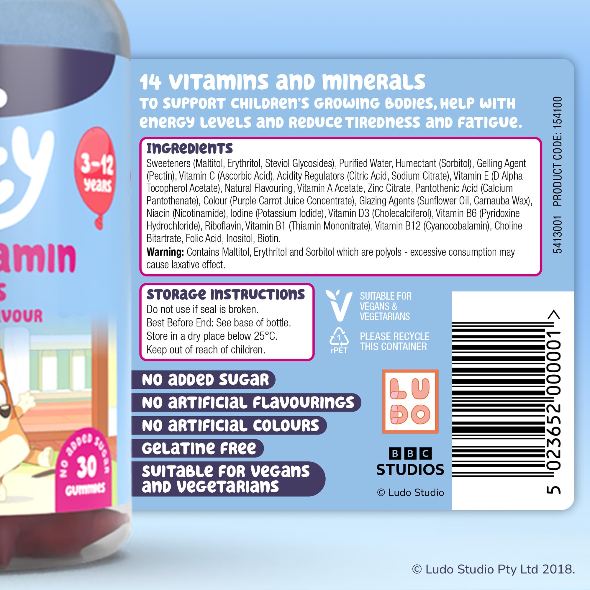 Bluey Kids Multivitamin Gummies for Children – 30 Vitamin Gummies