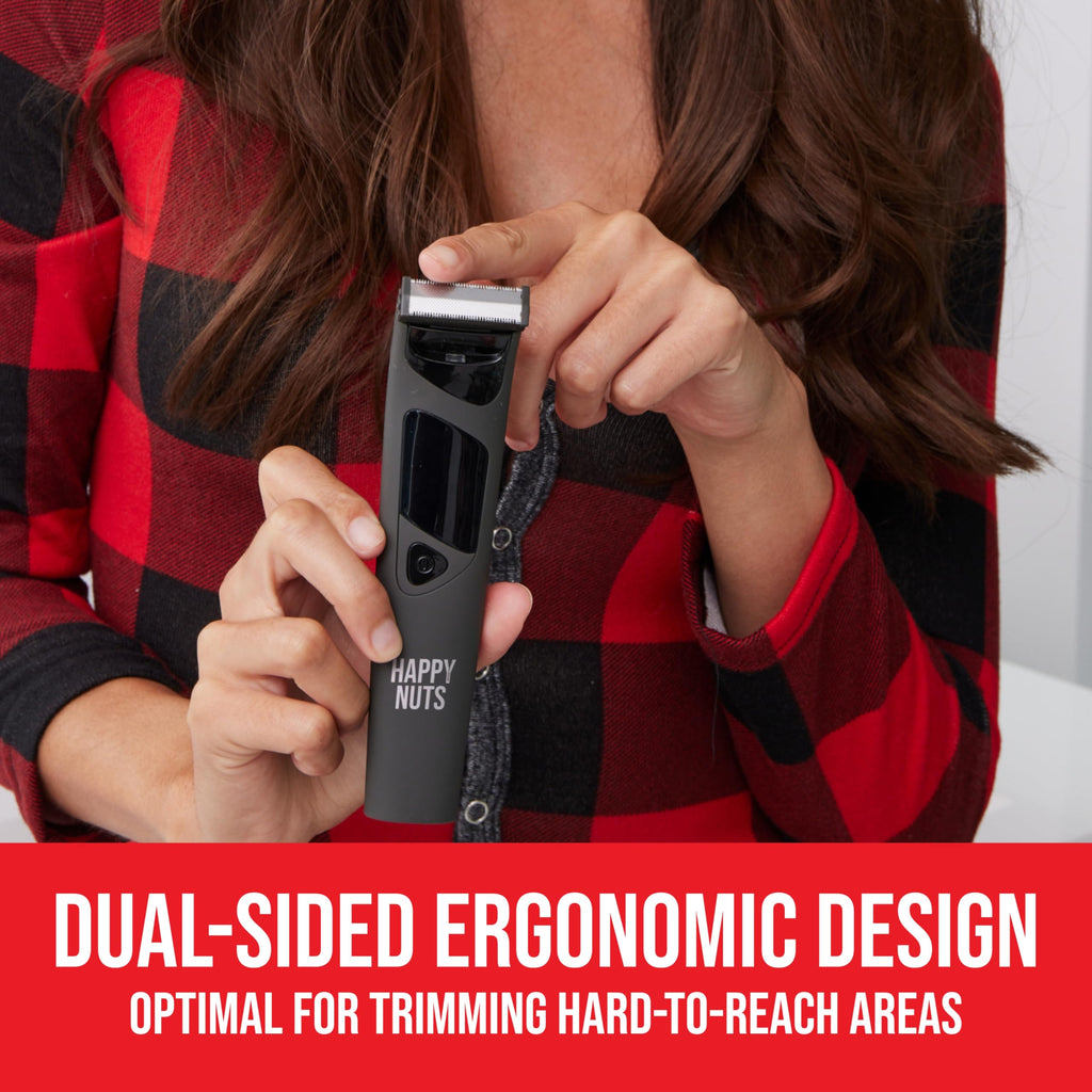 HAPPY NUTS The Ballber Pro Electric Groin & Body Hair Trimmer for Men - Mens Body Groomer Kit for Privates - Waterproof Shaver for Hard to Reach Areas