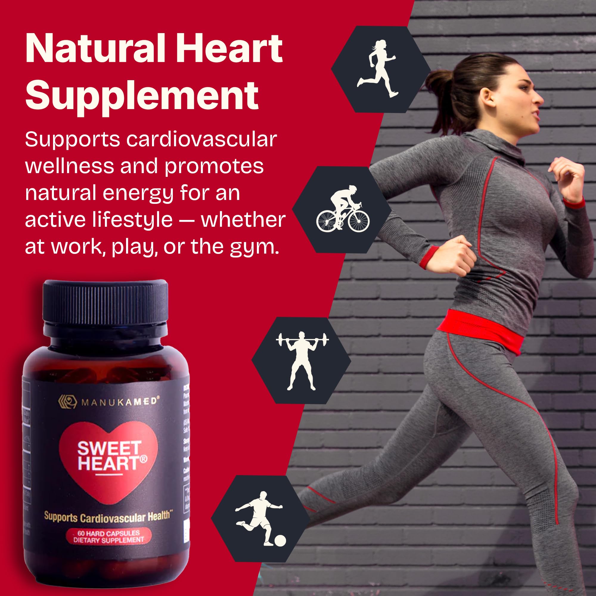 Sweetheart Natural Cholesterol Support Supplement - Manuka Honey Modified Royal Jelly Peptides - 60 Capsules, New Zealand Manuka Honey