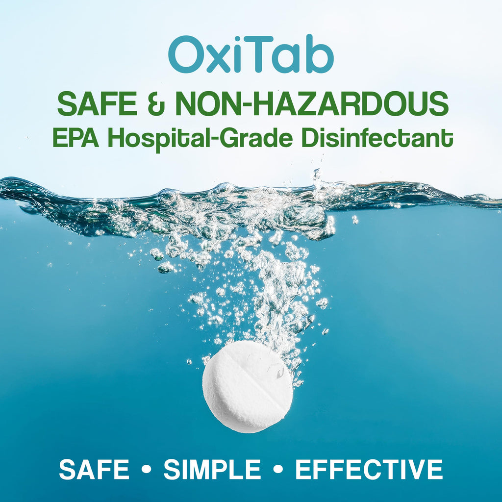 OxiTab Hospital-Grade HOCL Effervescent Disinfectant Tablets – EPA Registered – Kills 99.9% of Germs, Bacteria & Viruses – Perfect for Healthcare, Salon & Home Use (30 Tabs, 13.1g)