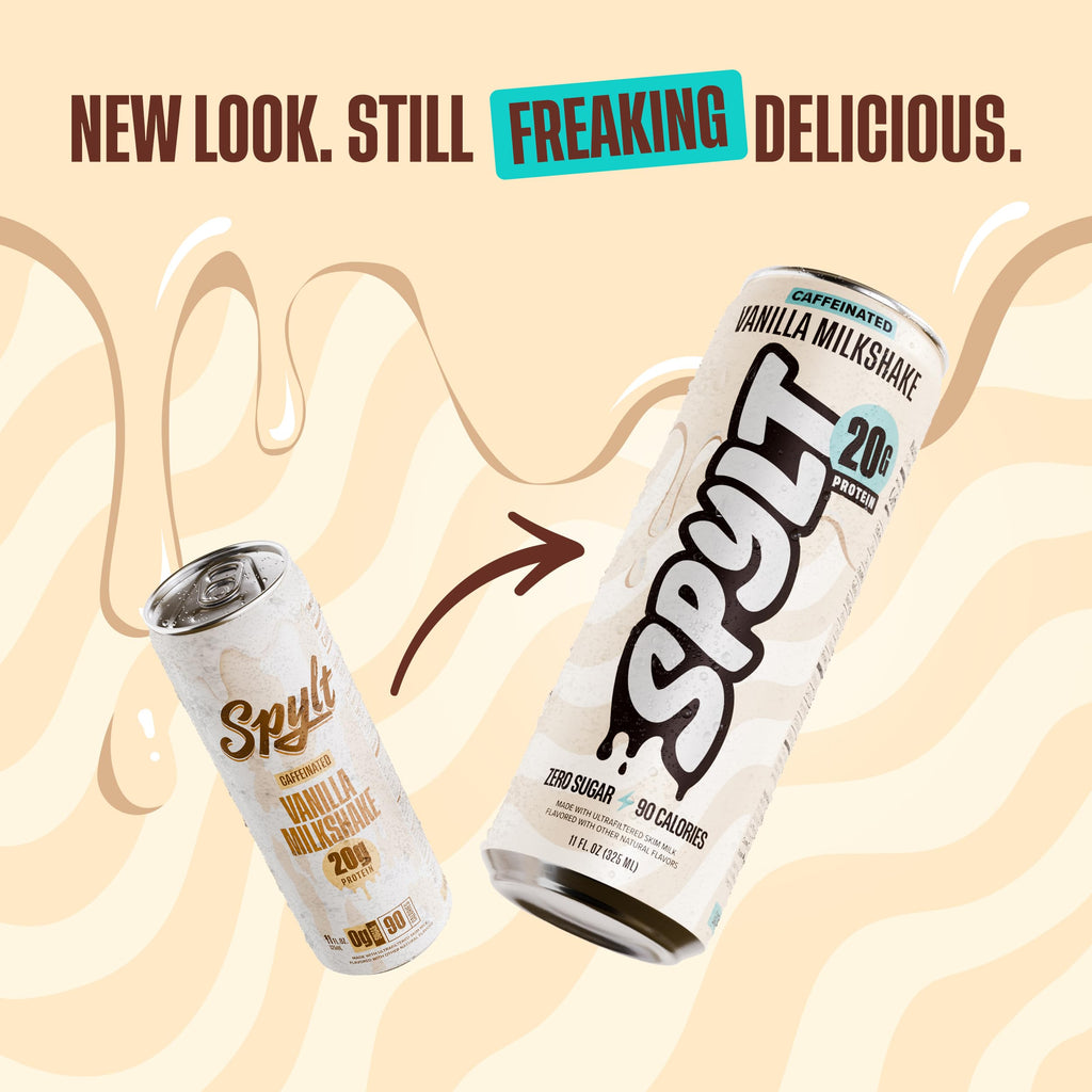 Spylt High Protein Vanilla Milkshake with 60mg Caffeine & 20g Protein - 90 Calories, Ready to Drink, Sugar Free, Lactose Free Milk, Perfect for Workout Recovery & Afternoon Pick Me Up - 12 Count - Packaging May Vary