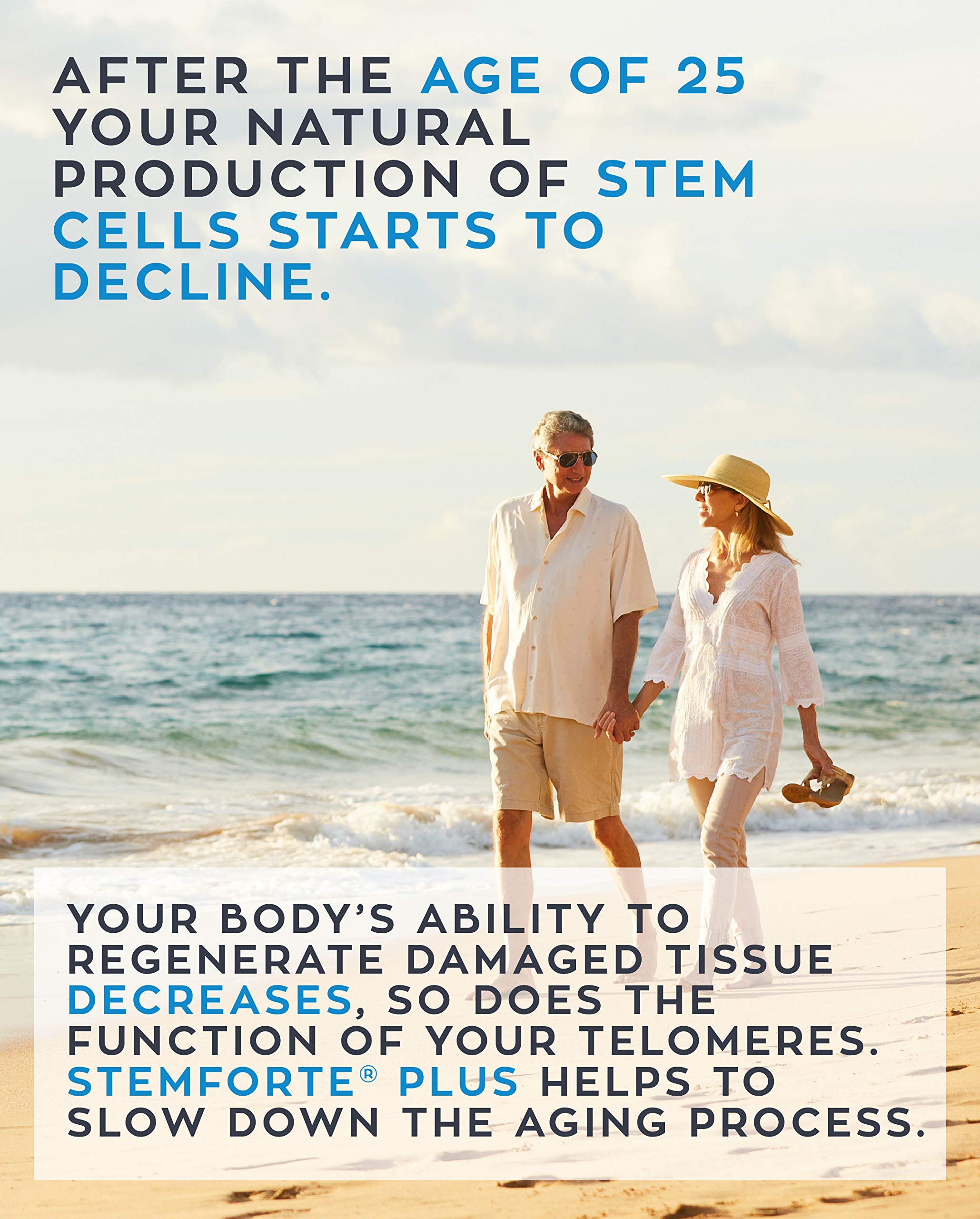 NuVi Global Stemforte Plus Stem Cell and Telomere Supplements – Cell Regeneration, Cell Growth & Telomere Support for Healthy Aging & Cellular Health – 90 Capsules for Men & Women