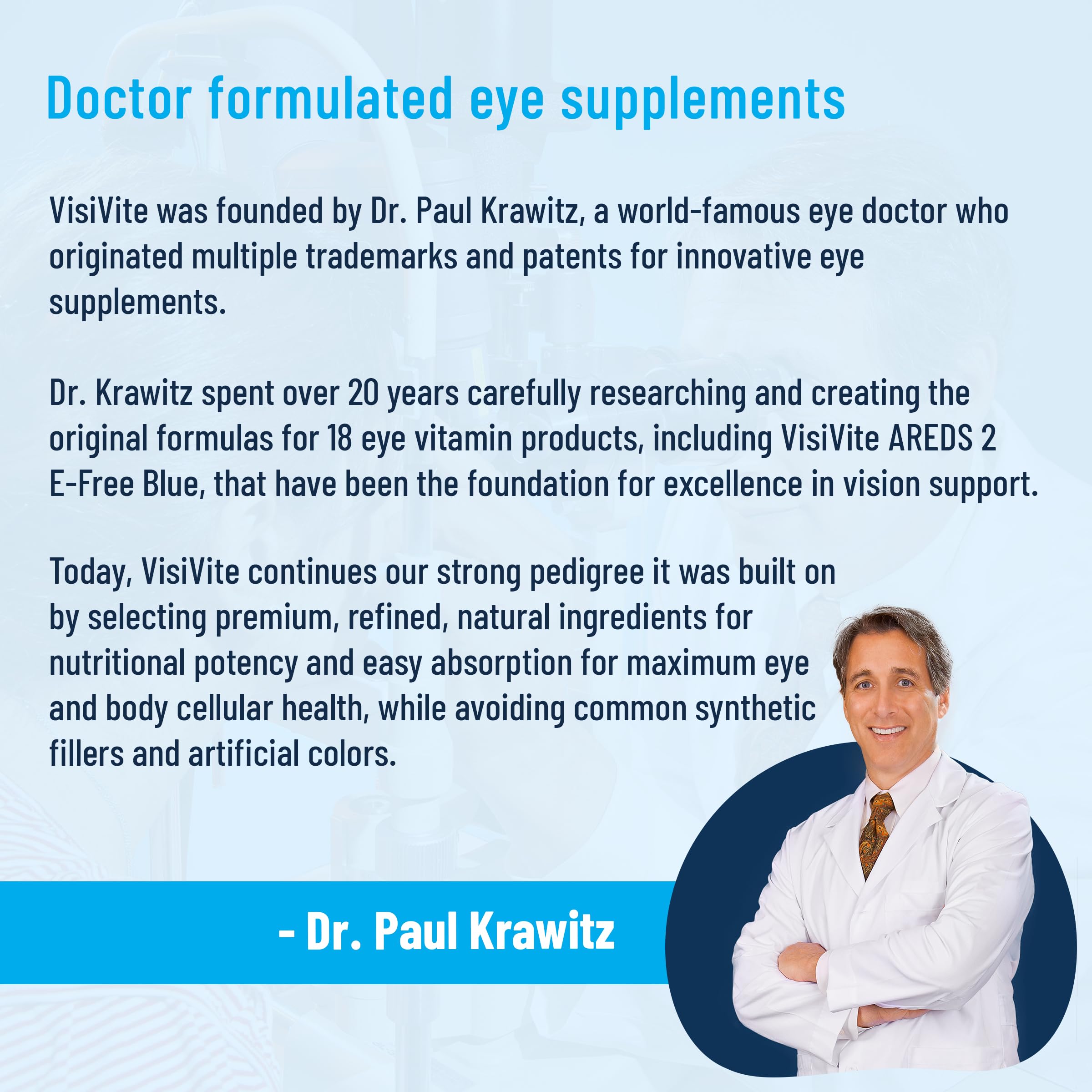 AREDS 2 Eye Vitamins - VisiVite Vitamins for Eye Health Without Vitamin E - Eye Vitamins for Seniors - Lutein and Zeaxanthin Supplements - 60 Capsules