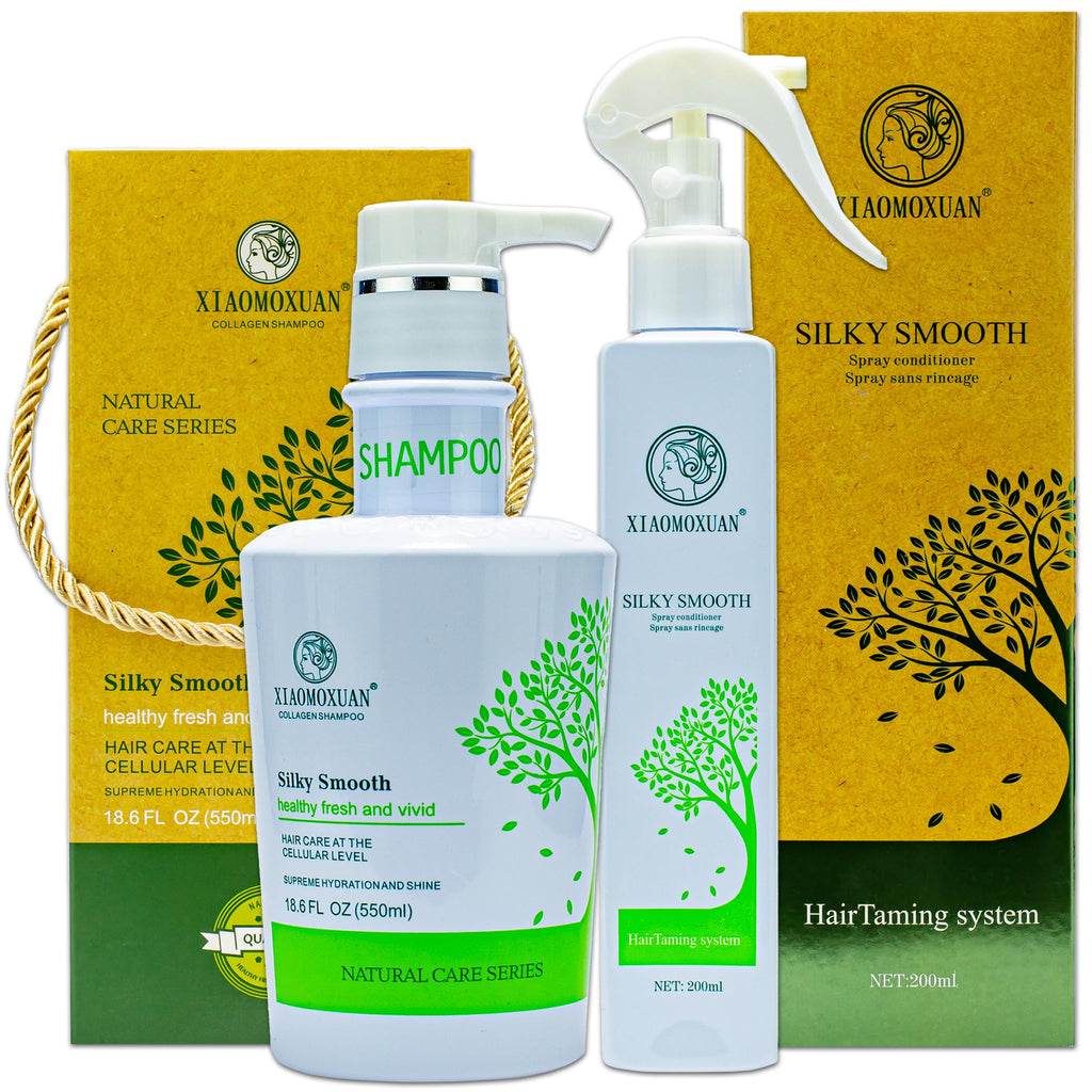 Xiaomoxuan Organic Tea Tree Paraben and Sulfate-Free Shampoo and Conditioner Set - Natural Beauty and Personal Care Products Set - SLS-Free Shampoo and Conditioner Spray Detangler Spa Kit