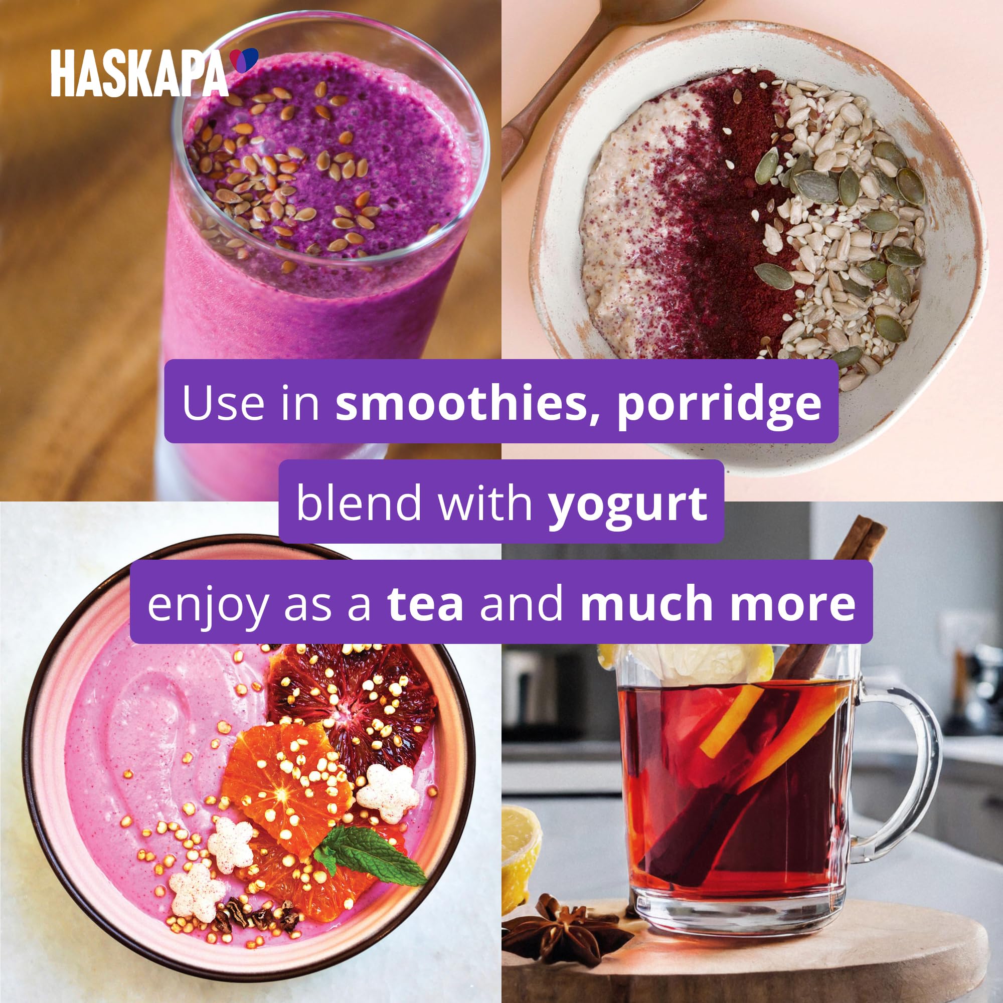 Haskapa | Super Berry Powder | 100% Natural Vegan Haskap Berries | High in Vitamin C + Antioxidants | Gluten Free | Superfood Made from Freeze Dried Berries