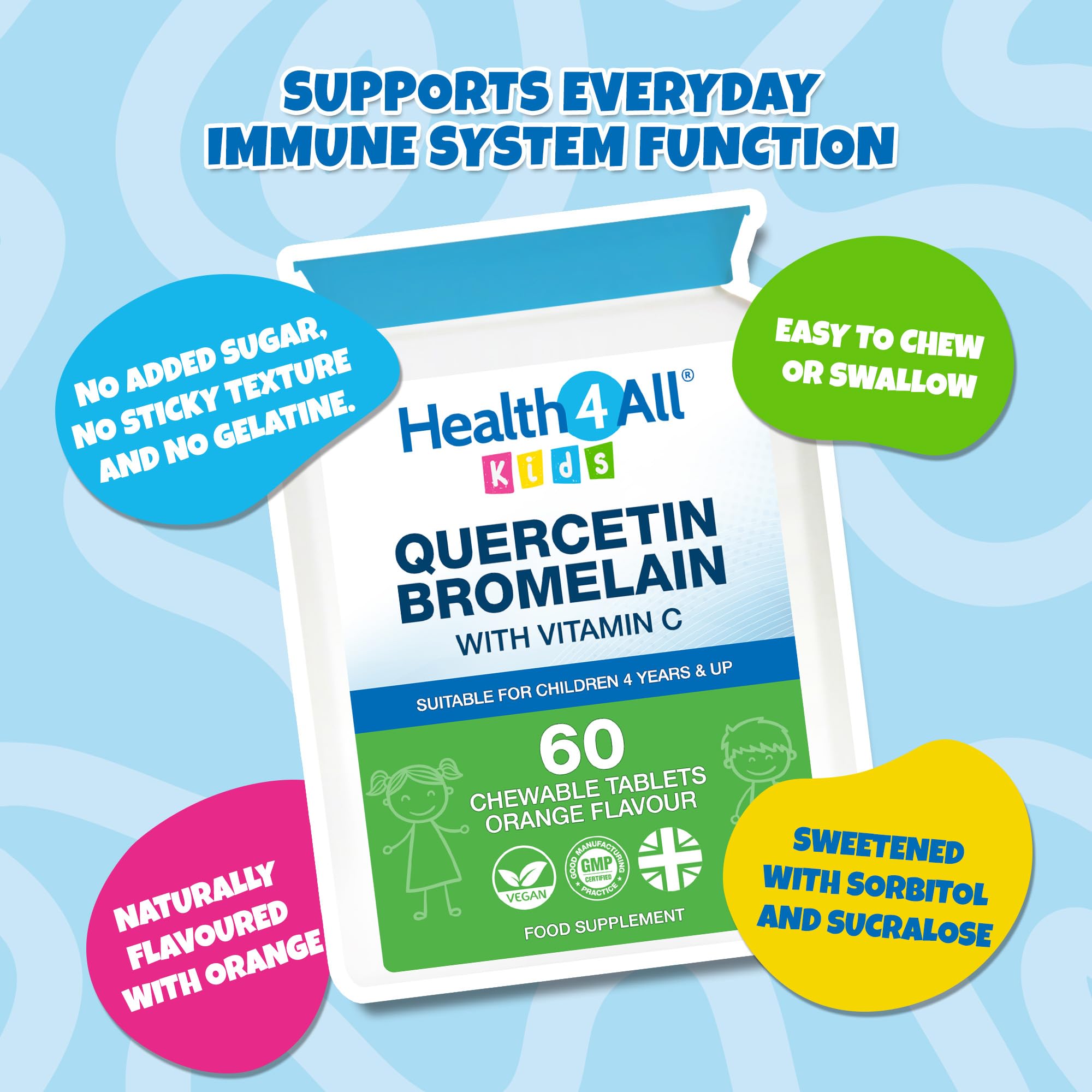 Kids Quercetin with Bromelain, 60 Chewable Tablets, Immune Balance Support