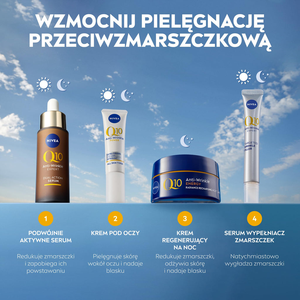 NIVEA Q10 Energy Recharging Face Night Cream (50 ml), Energising Night Cream for Women, Hydrating Night Face Cream, Recharging Face Cream with Vitamin C and Q10
