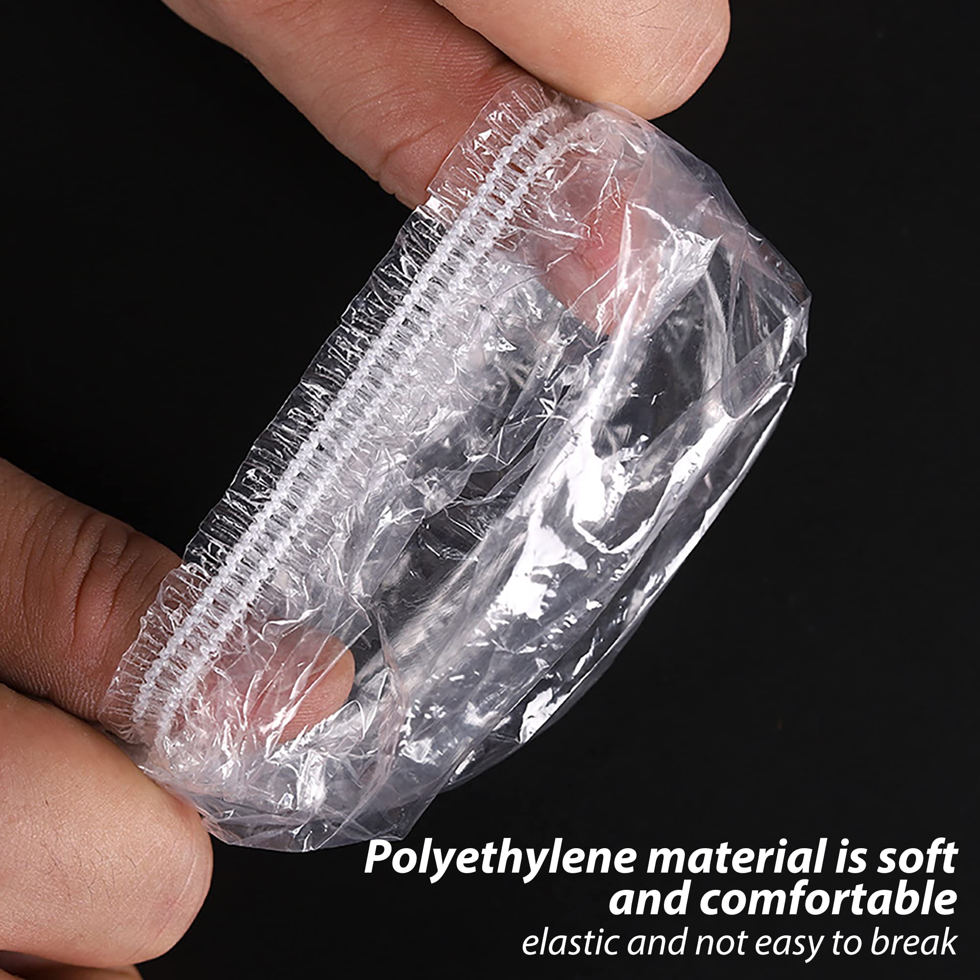 100 Pack Disposable Ear Protectors - Clear Ear Covers for Shower, Bathing, Salon