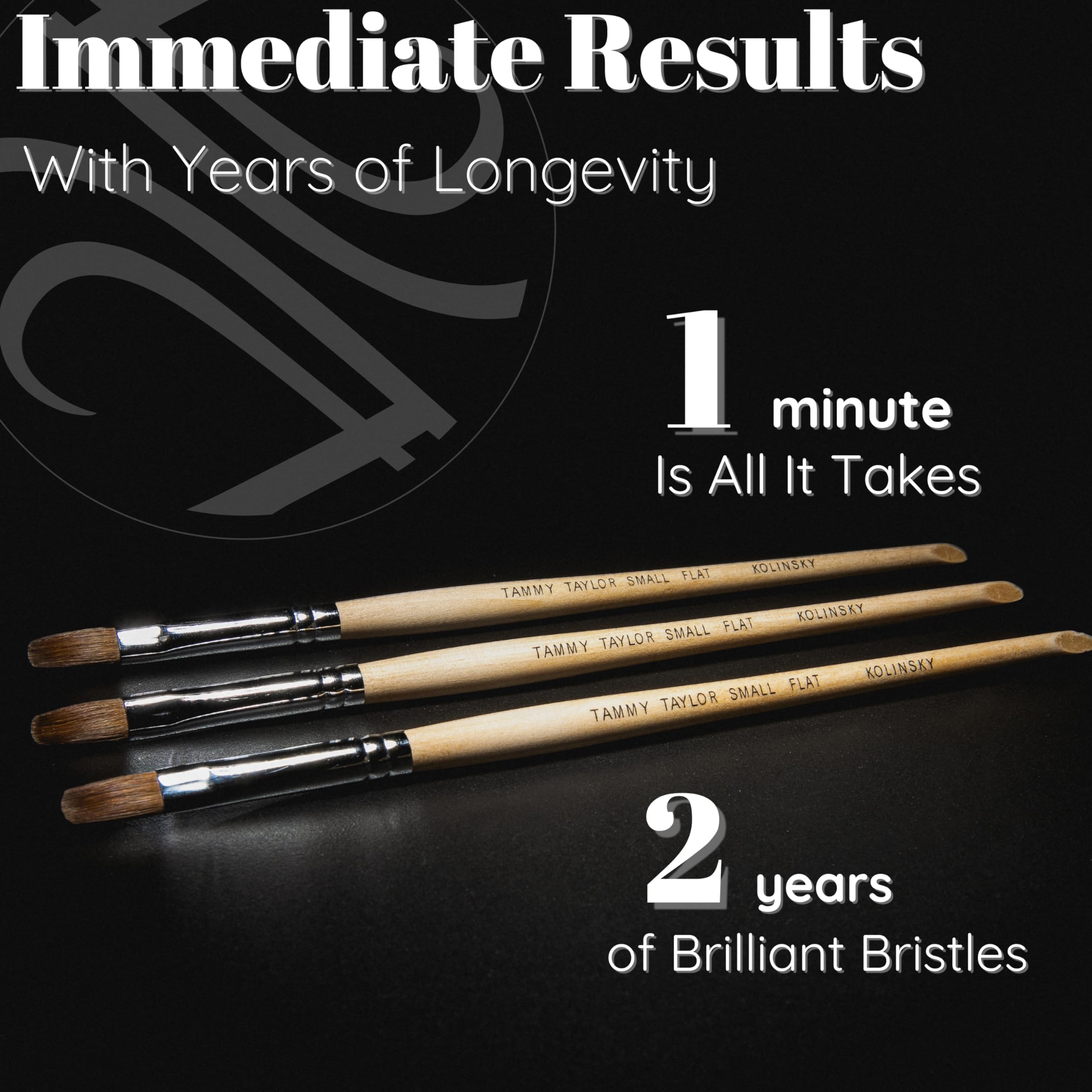 Tammy Taylor Kolinsky Acrylic Nail Brush | Real Sable, Professional Nail Brushes for Acrylic Application | Medium