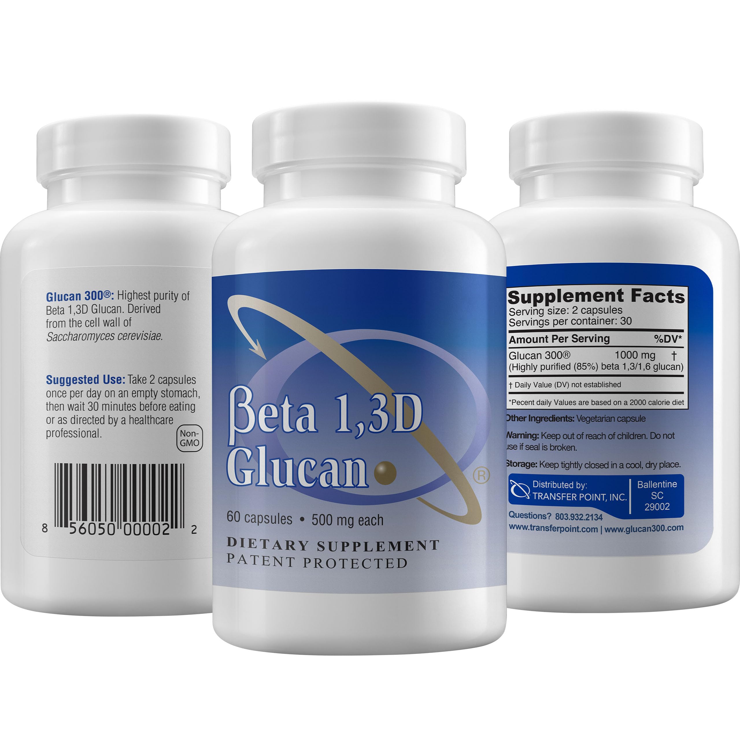 Transfer Point Beta 1,3D Glucan 500 mg, 60 Capsules
