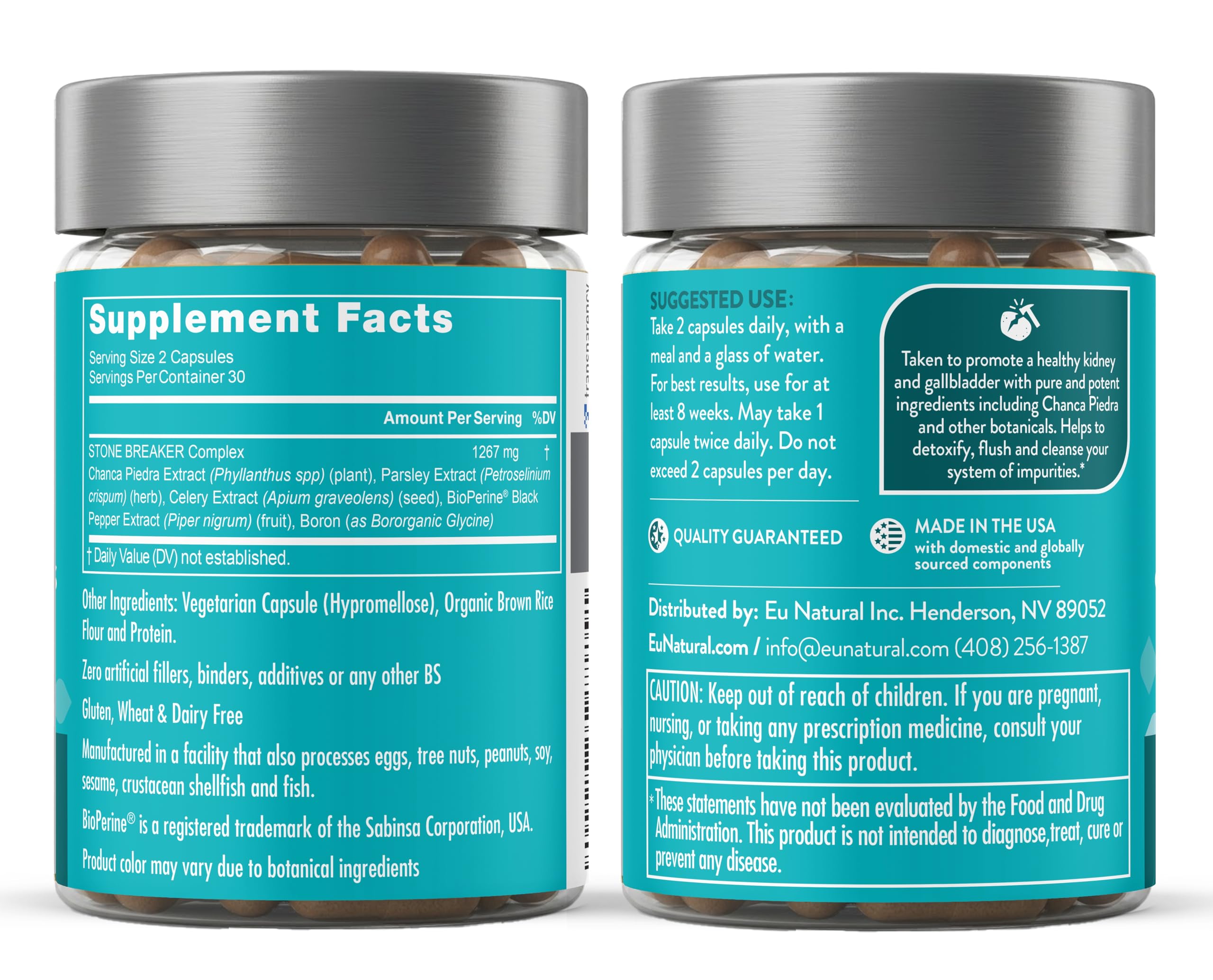 Chanca Piedra Stone Breaker - The Original Stone Breaking Formula with Celery Seed & Parsley - Supports Kidney, Gallbladder & Urinary Tract Cleansing to Help Flush Impurities - 60 Vegetarian Capsules