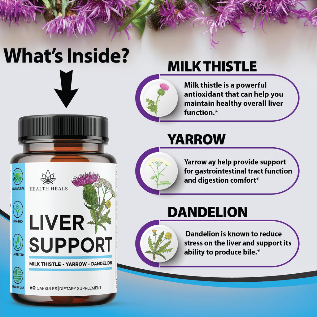 Liver Cleanse & Repair Formula - Herbal Liver Support Supplement with Milk Thistle Dandelion Root Turmeric, Artichoke Extract for Liver Health - 120 Count