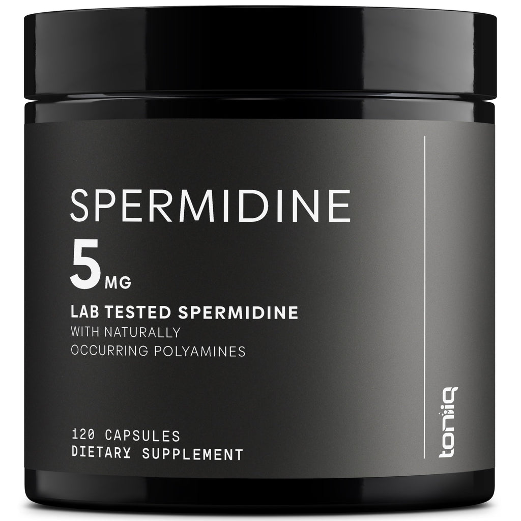 Toniiq Ultra Concentrated 500mg Spermidine Supplements for Men and Women - Non-Synthetic Spermidine Standardized to No Less Than 1% - 5mg per Serving Rice Germ Extract