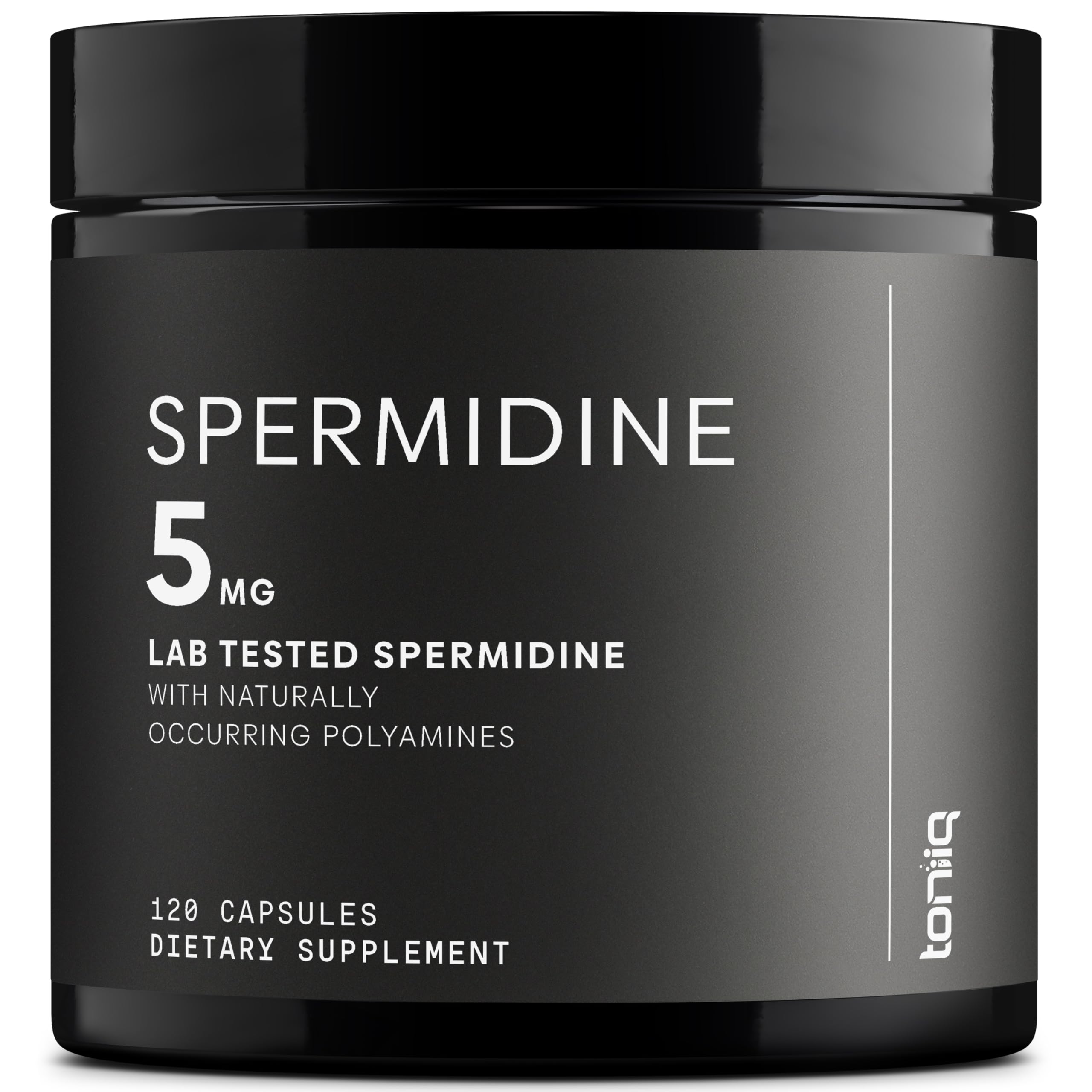 Toniiq Ultra Concentrated 500mg Spermidine Supplements for Men and Women - Non-Synthetic Spermidine Standardized to No Less Than 1% - 5mg per Serving Rice Germ Extract