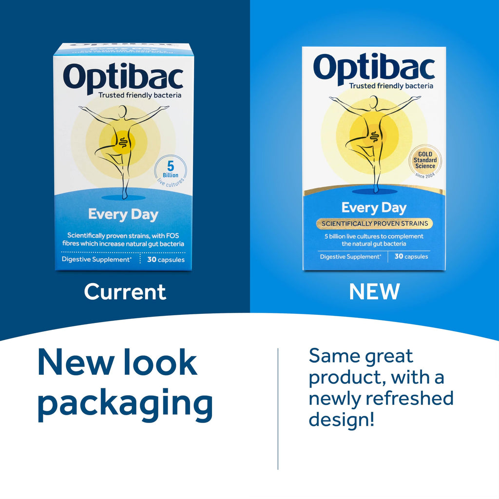 Optibac Every Day - Vegan Daily Digestive Supplement - 60 Capsules
