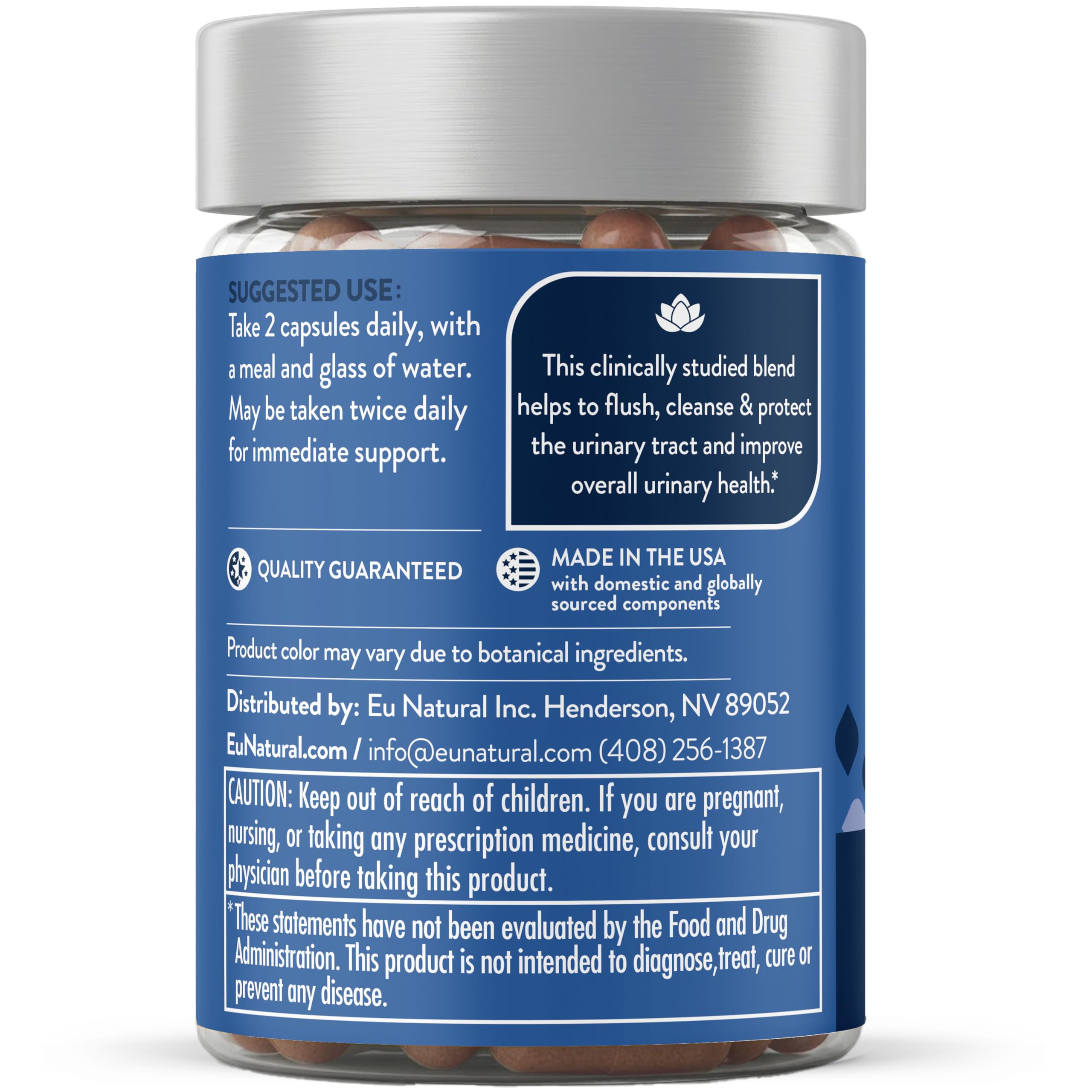 Eu Natural Urinary Harmony D-Mannose Supplement - Urinary Tract Health for Women - Fast-Acting Urinary Cleanse & Flush with Clinical-Strength D-Mannose & Hibiscus - 60 Capsules