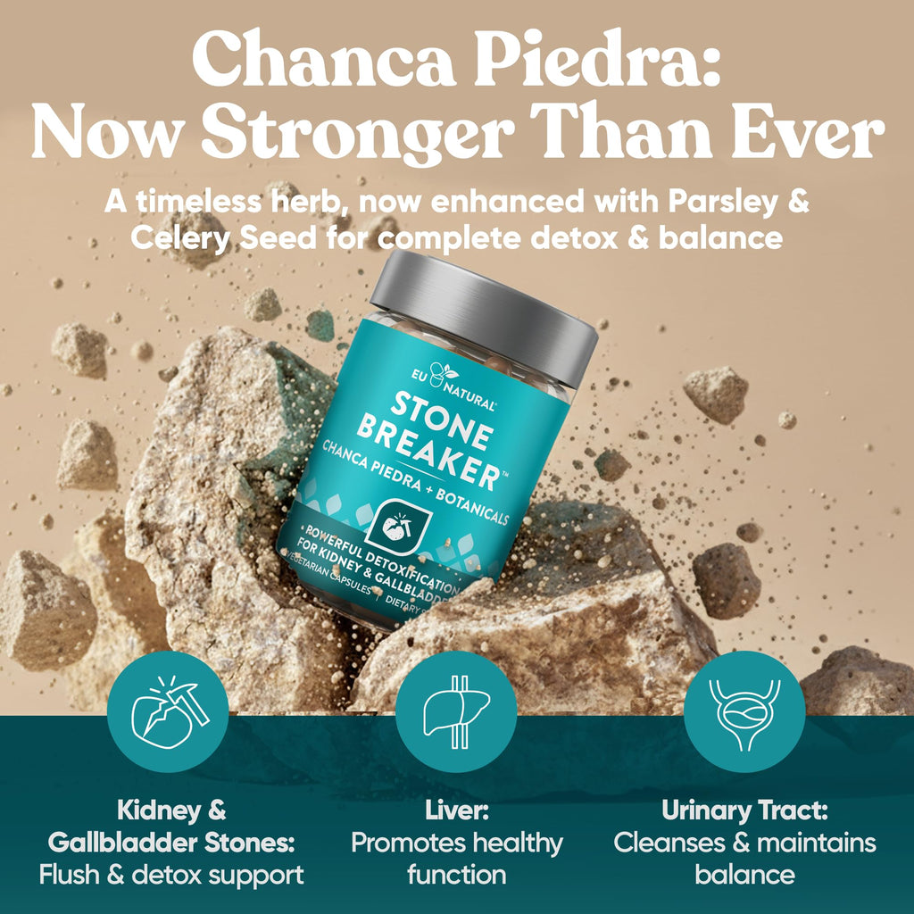 Chanca Piedra Stone Breaker - The Original Stone Breaking Formula with Celery Seed & Parsley - Supports Kidney, Gallbladder & Urinary Tract Cleansing to Help Flush Impurities - 60 Vegetarian Capsules