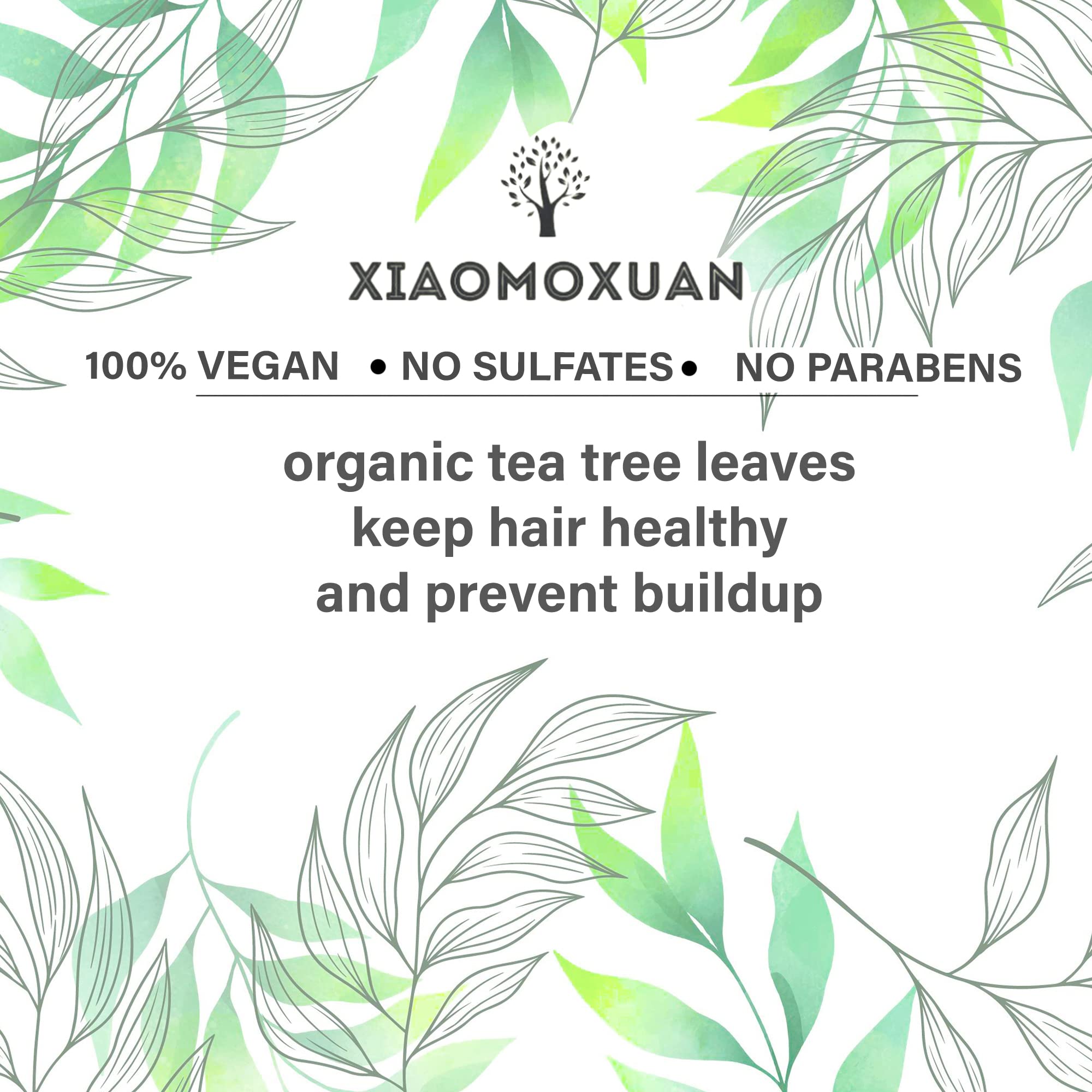 Xiaomoxuan Organic Tea Tree Paraben and Sulfate-Free Shampoo and Conditioner Set - Natural Beauty and Personal Care Products Set - SLS-Free Shampoo and Conditioner Spray Detangler Spa Kit