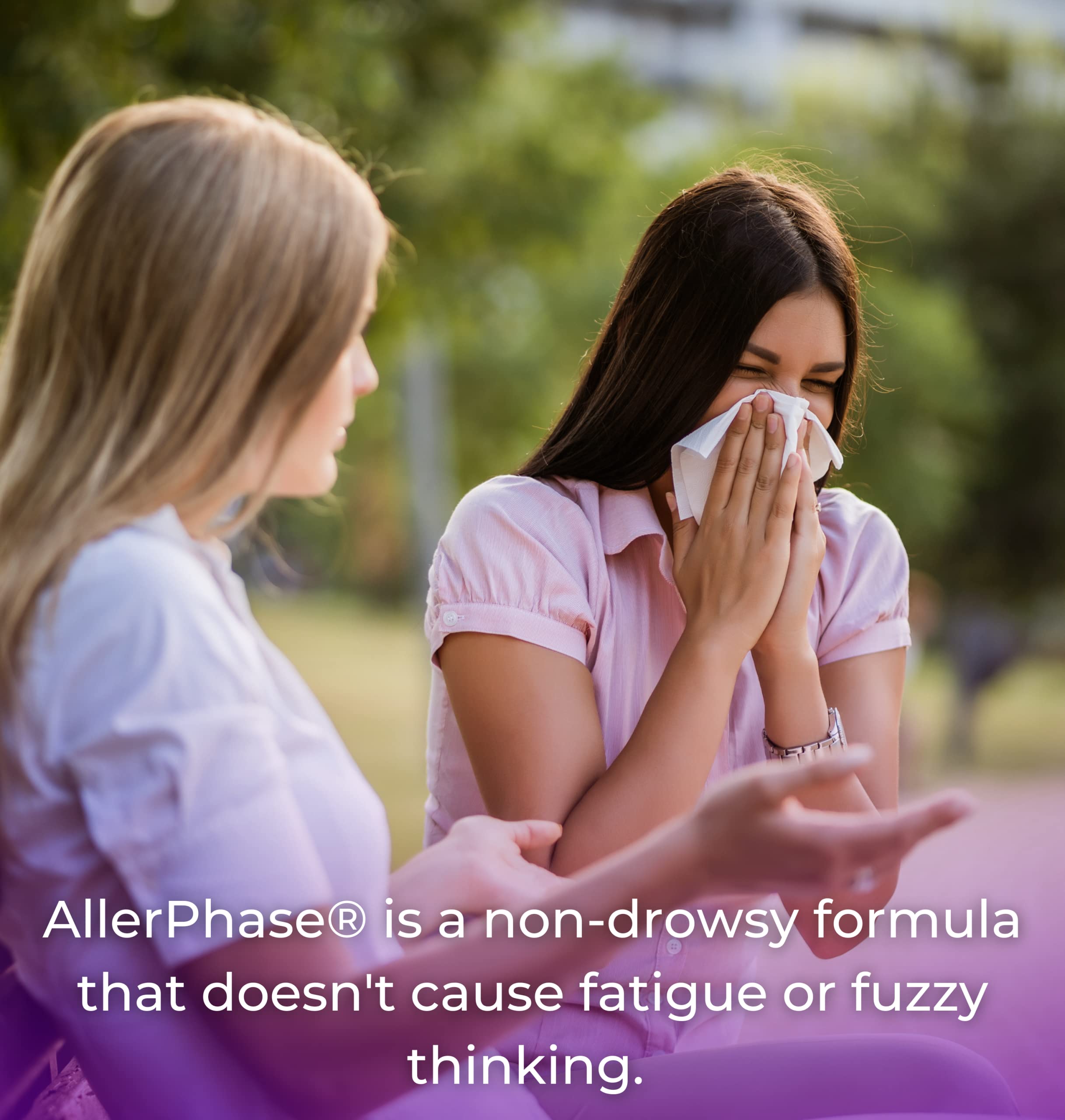 AllerPhase Natural Herbal Sinus and Lung Relief Supplement for Seasonal Respiratory Discomfort Caused by Pollens, Dust, and Dander (30 Vegetarian Capsules)
