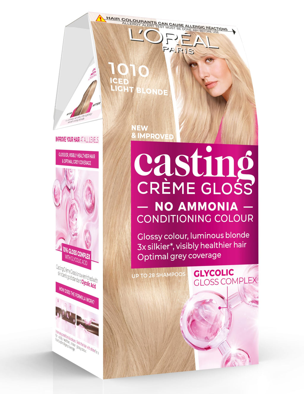 L’Oréal Paris Casting Crème Gloss Semi-Permanent Hair Dye, 1010 Iced Blonde
