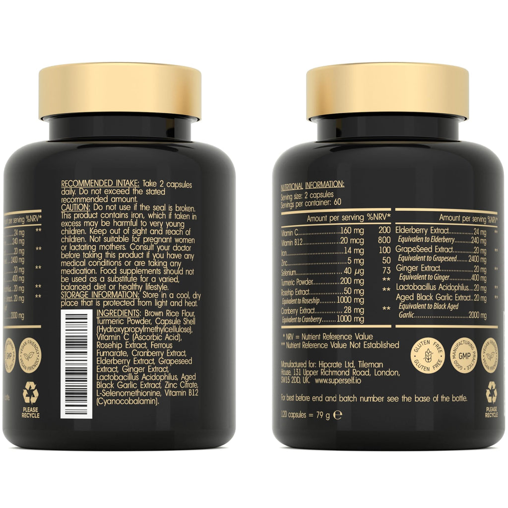 Immune System Booster - 120 Capsules - Immune Support & Recovery Complex