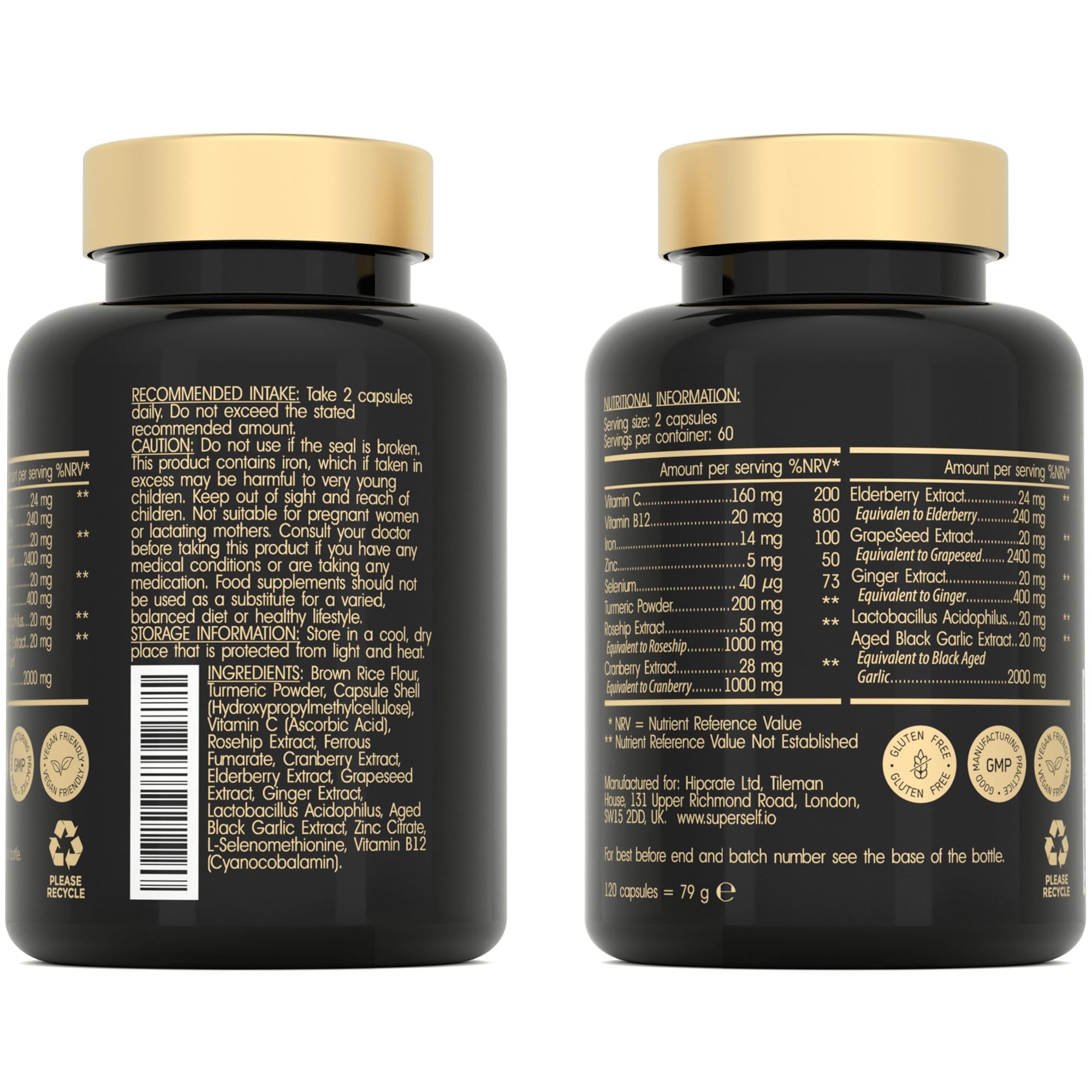 Immune System Booster - 120 Capsules - Immune Support & Recovery Complex