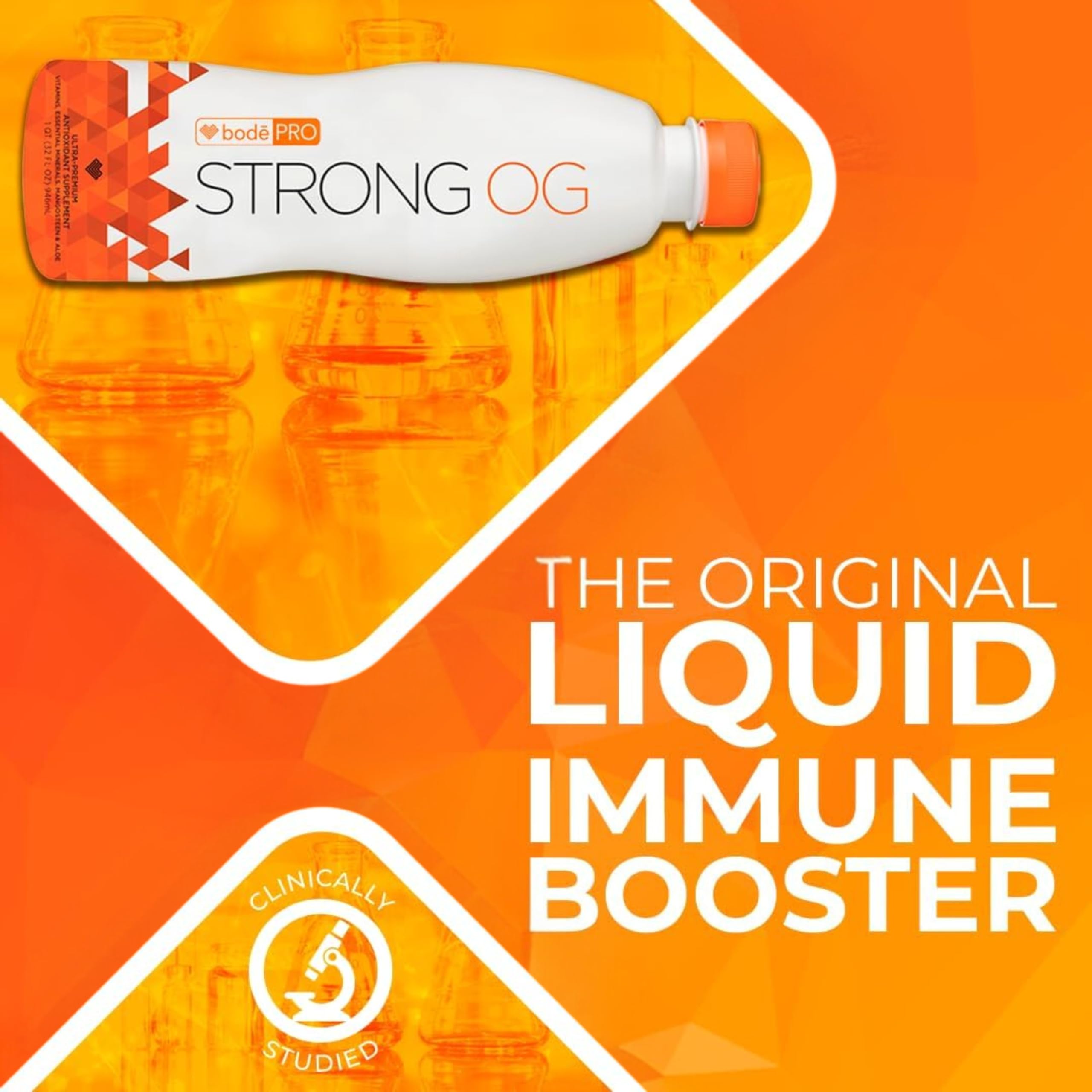 BodePRO Strong OG | Liquid Antioxidant | Magnesium, Iron, Zinc | Immune Booster | Vitamin C, B12, D3, B6, A, and E | Vitamins and Minerals | 32fl.oz.