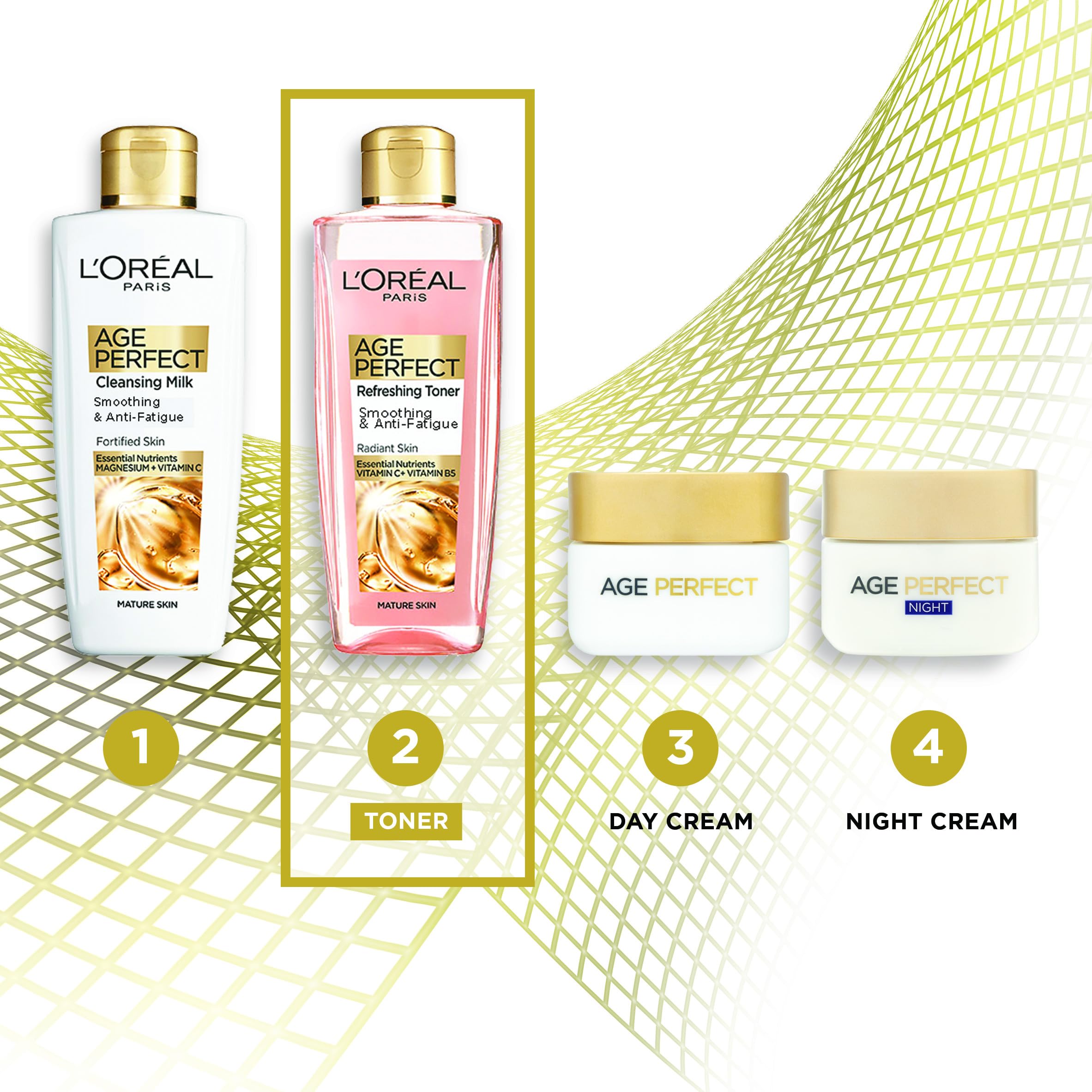 L'Oreal Paris Smoothing Toner, Age Perfect, with Vitamin C, 200ml