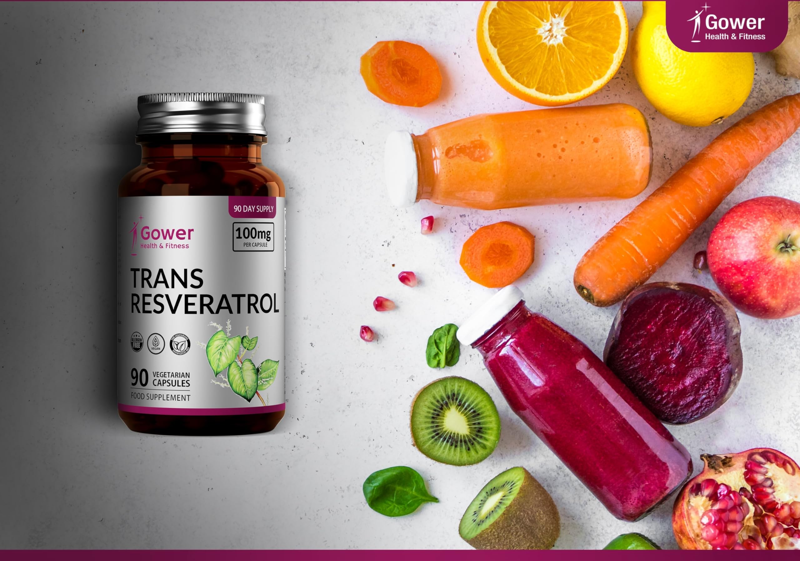 GH Resverstrol | 90 High Strength Resveratrol Supplements - 100mg Trans Resveratrol per Serving | Japanese Knotweed Antioxidant Supplement | Non-GMO & Allergen Free | Made in the UK
