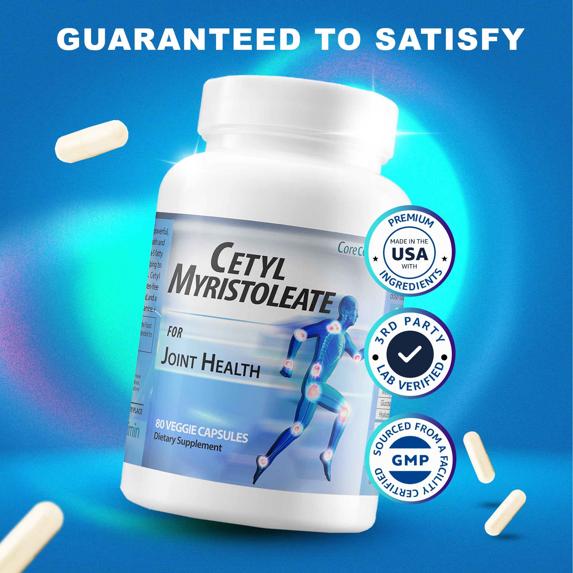 CoreCeutimin Cetyl Myristoleate Omega 5 Fatty Acid, 80 Capsules