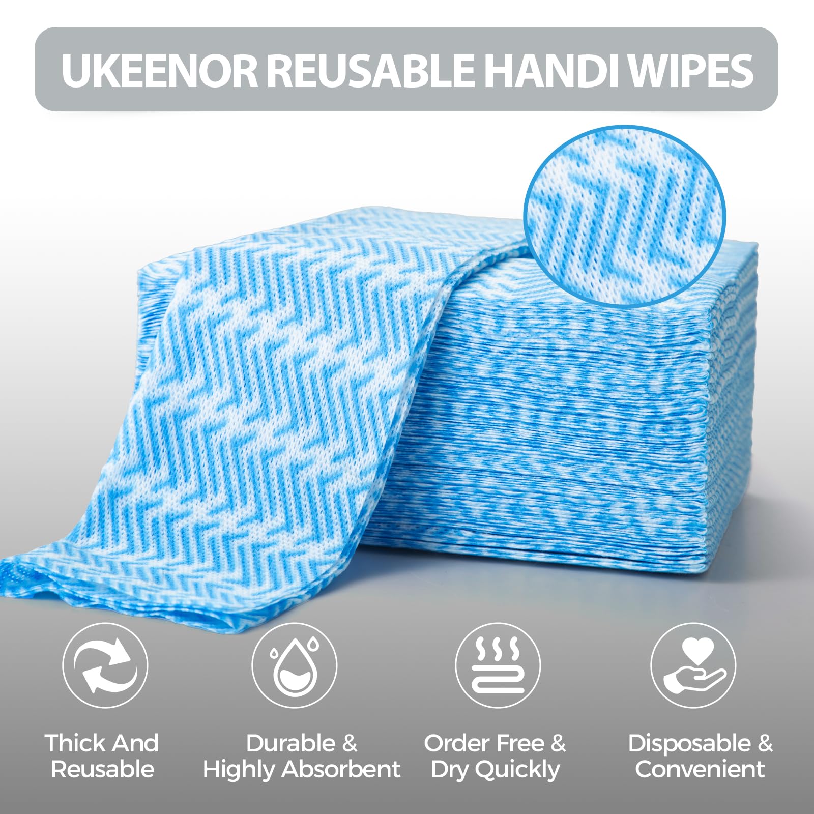 UKEENOR Disposable Dish Cloths,Multi use Reusable Cleaning Cloth,Machine Washable J Cloth,Heavy Duty Handy Cleaning Wipes 13.7" X 15.7" 40 Count