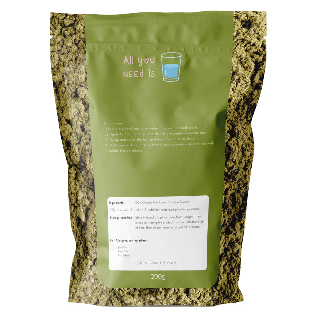 200G Organic Certified Cassia Obovata Powder Neutral Henna Natural Hair Strengthening & Conditioning Treatment