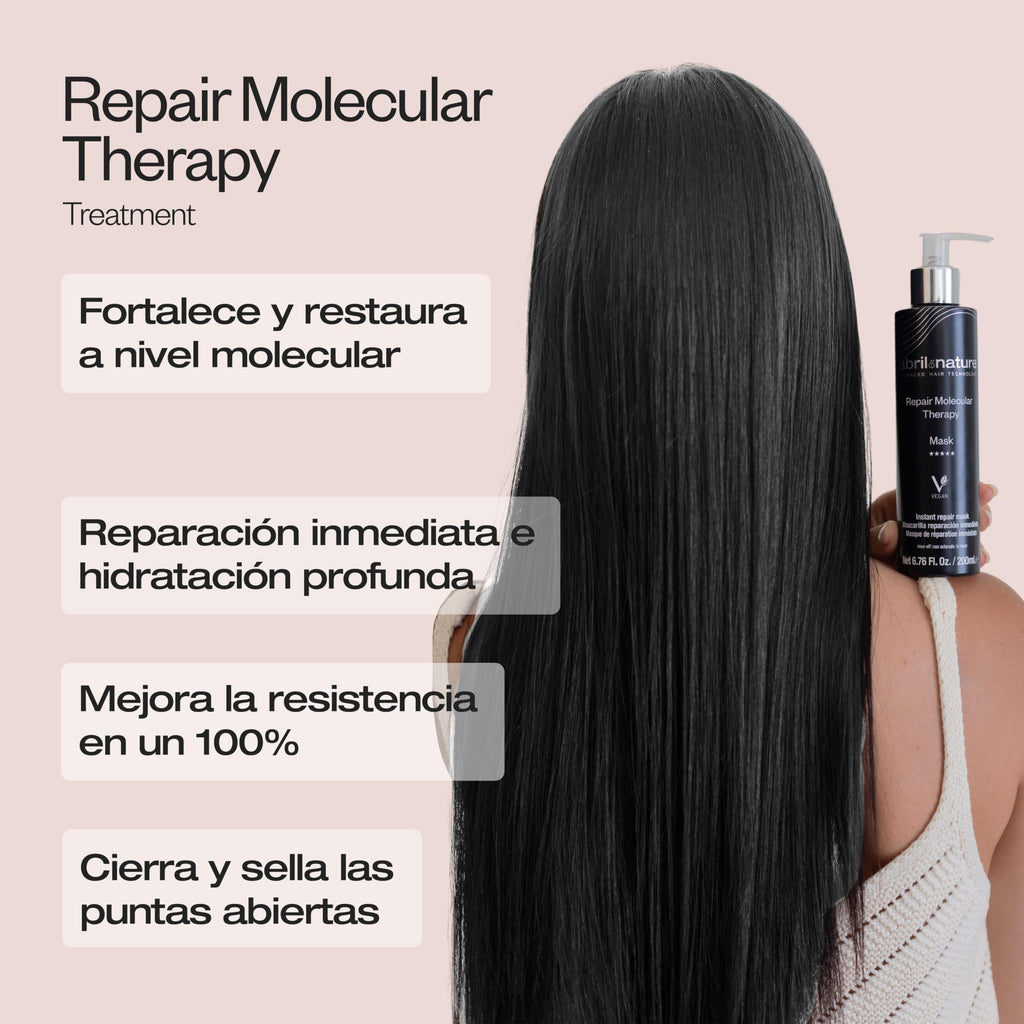abril et nature - Professional Hair Serum Molecular Therapy - For Damaged, Chemically Treated, or Aging Hair - Repairs, Restructures, and Fills the Hair Fiber - Leave-In - 100 ml