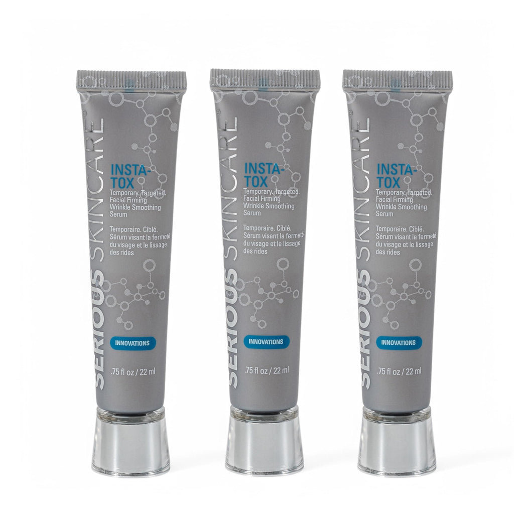 Serious Skincare INSTA-TOX Instant Wrinkle Smoothing Skin Serum TRIO - Temporarily Tightens Face - Instantly Reduce Appearance of Lines, Wrinkles & Large Pores - For Women & Men - .75 Fl. Oz. (3Pack)