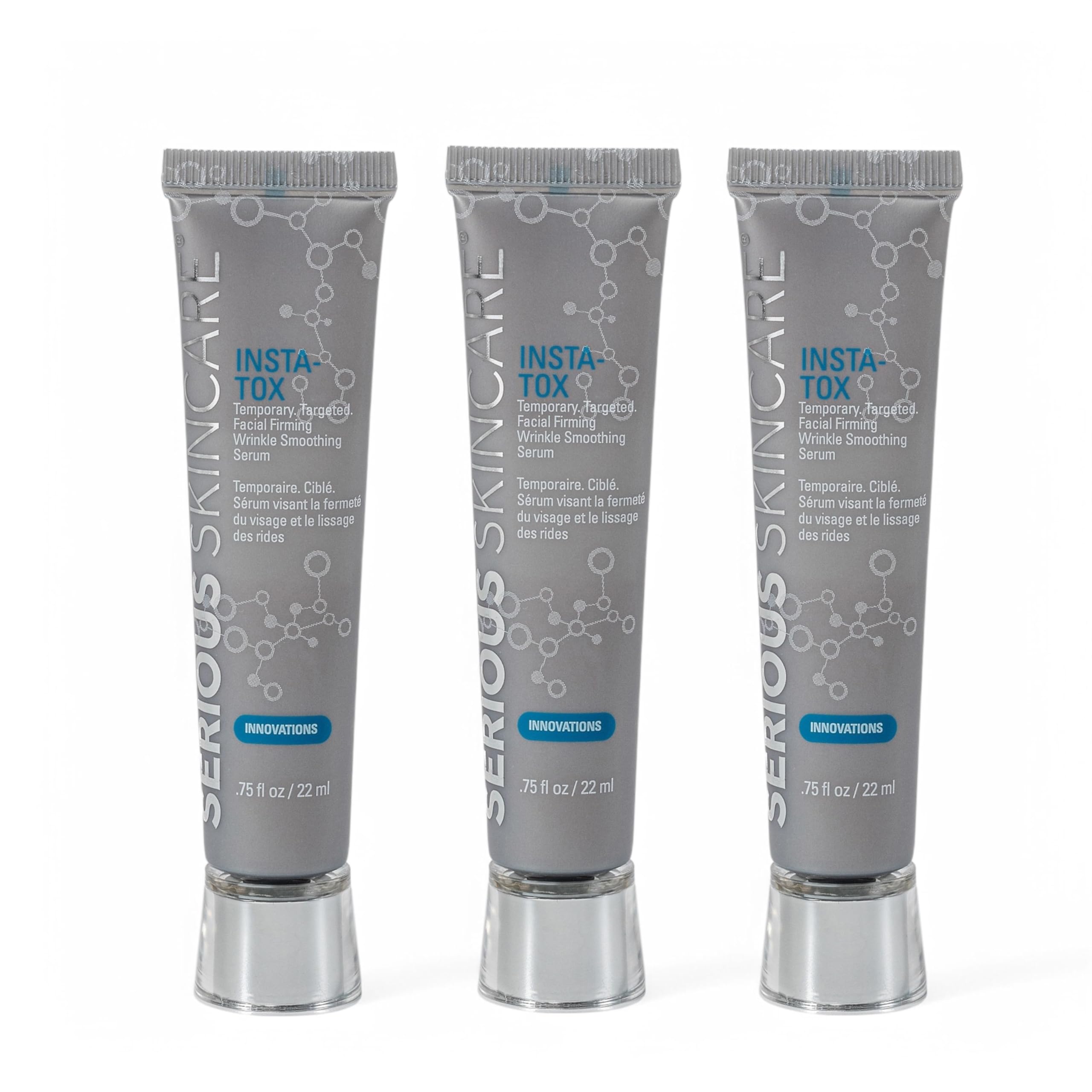 Serious Skincare INSTA-TOX Instant Wrinkle Smoothing Skin Serum TRIO - Temporarily Tightens Face - Instantly Reduce Appearance of Lines, Wrinkles & Large Pores - For Women & Men - .75 Fl. Oz. (3Pack)