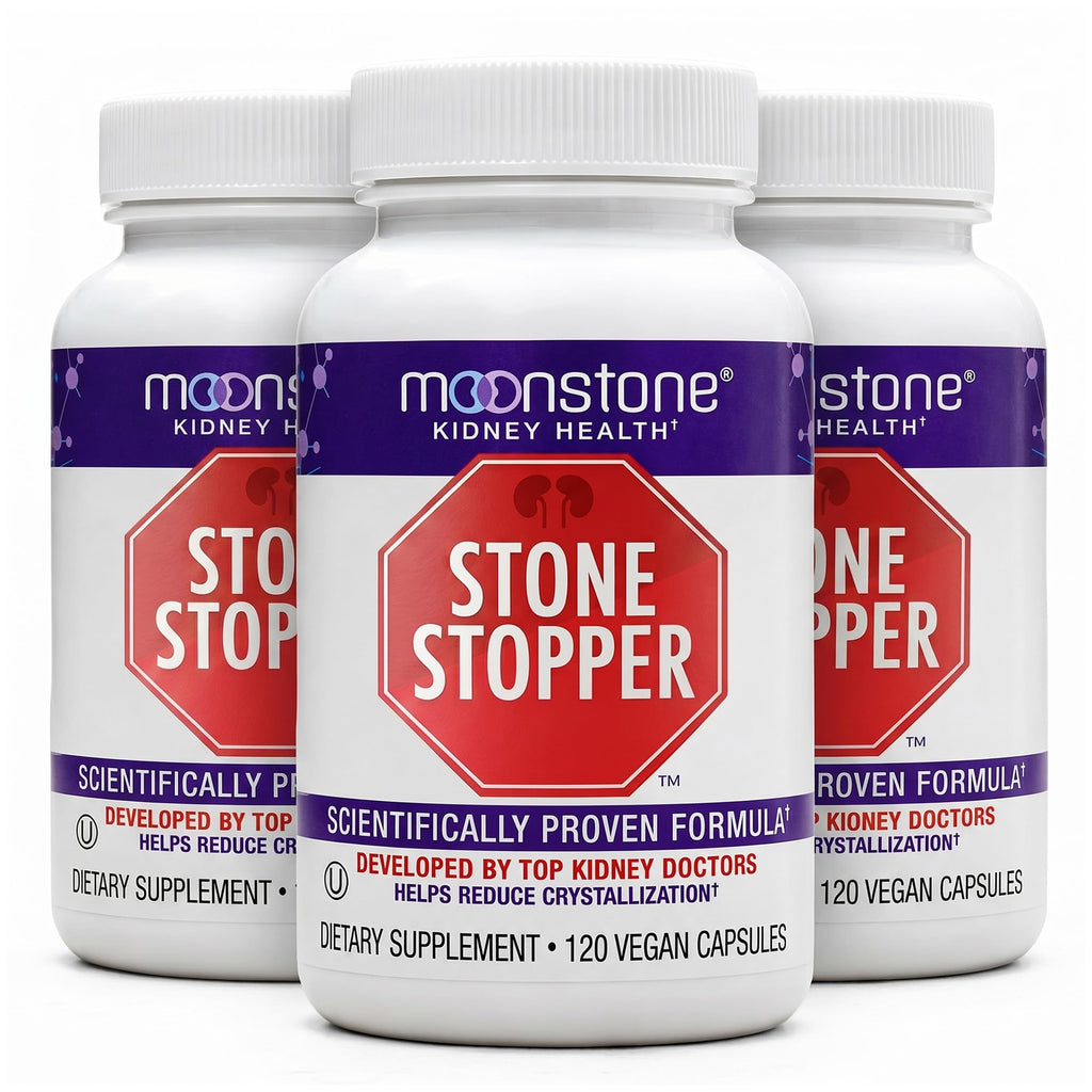 Moonstone Stone Stopper Capsules, Kidney Stone Prevention, Calcium Oxalate Protector, Alkali Citrate Support Supplement, Developed by Urologists to Support Kidney Health, 90 Day Supply (360 Count)