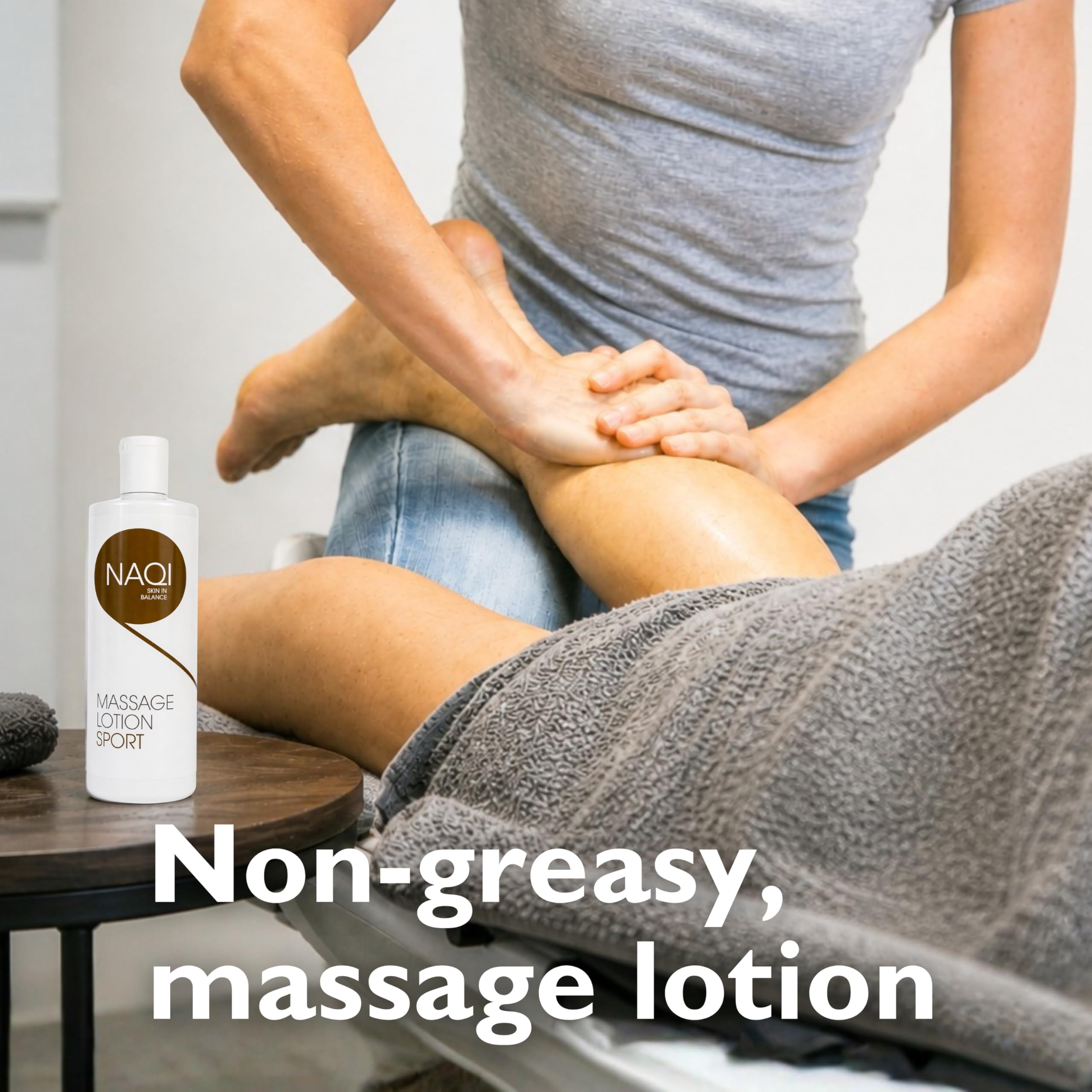 NAQI - Sports Massage Lotion - Pre-Workout and Post-Workout Recovery Treatment - Enhanced Recovery and Performance - Paraben-Free - Dermatologically Tested - Vegan-Friendly - 500 ml