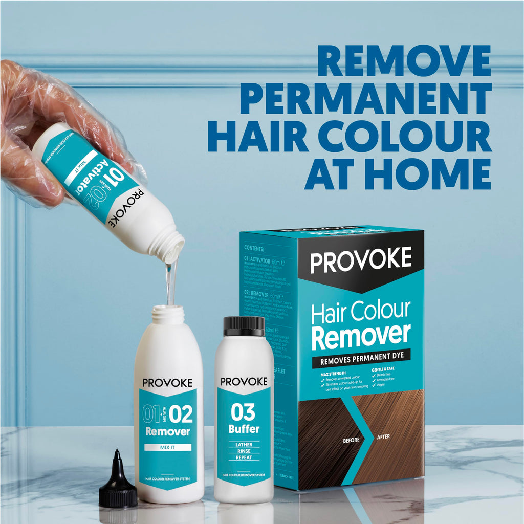 PROVOKE Hair Colour Remover, Max Strength Removes Permanent Hair Dye, For Multicoloured Hair Dye Removal; Ammonia-free & Bleach-Free Formulation