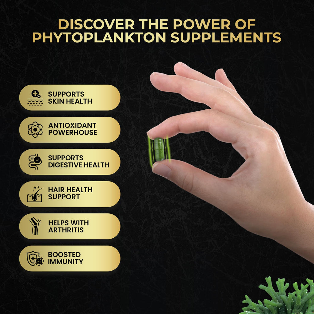 Mr Ros Marine Phytoplankton Capsules – 90 Vegan Capsules – Natural Energy, Immune, and Cognitive Support – Omega-3 Nannochloropsis gaditana Superfood, Non-GMO, Gluten Free